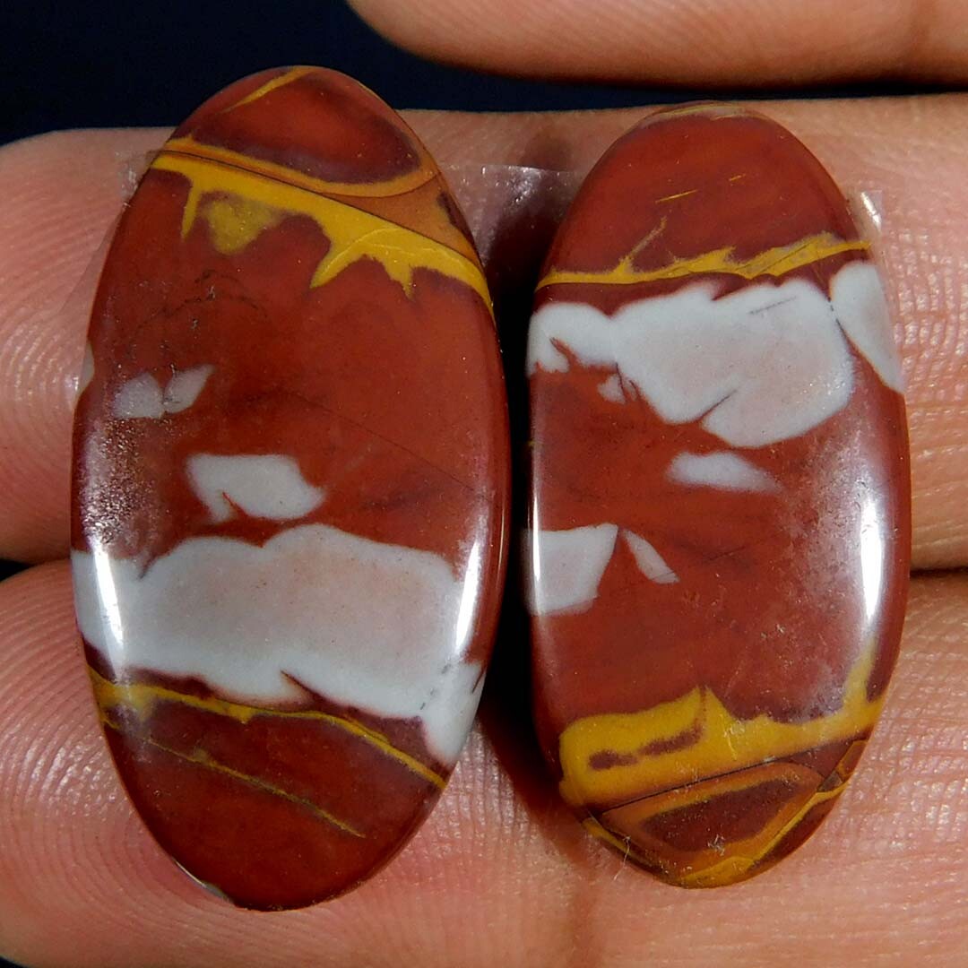 34.15Cts. Natural Impressive Noreena Jasper Pair Oval Cabochon Loose Gemstone