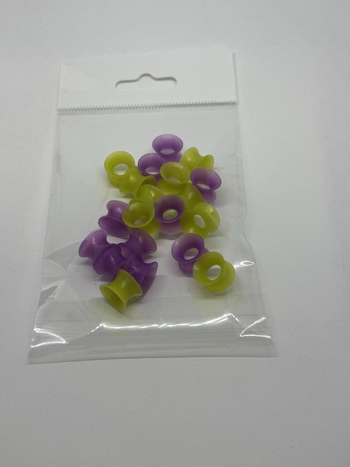 10 Pair 0g 8mm Silicone Gauges Neon Yellow Purple Variety Bundle