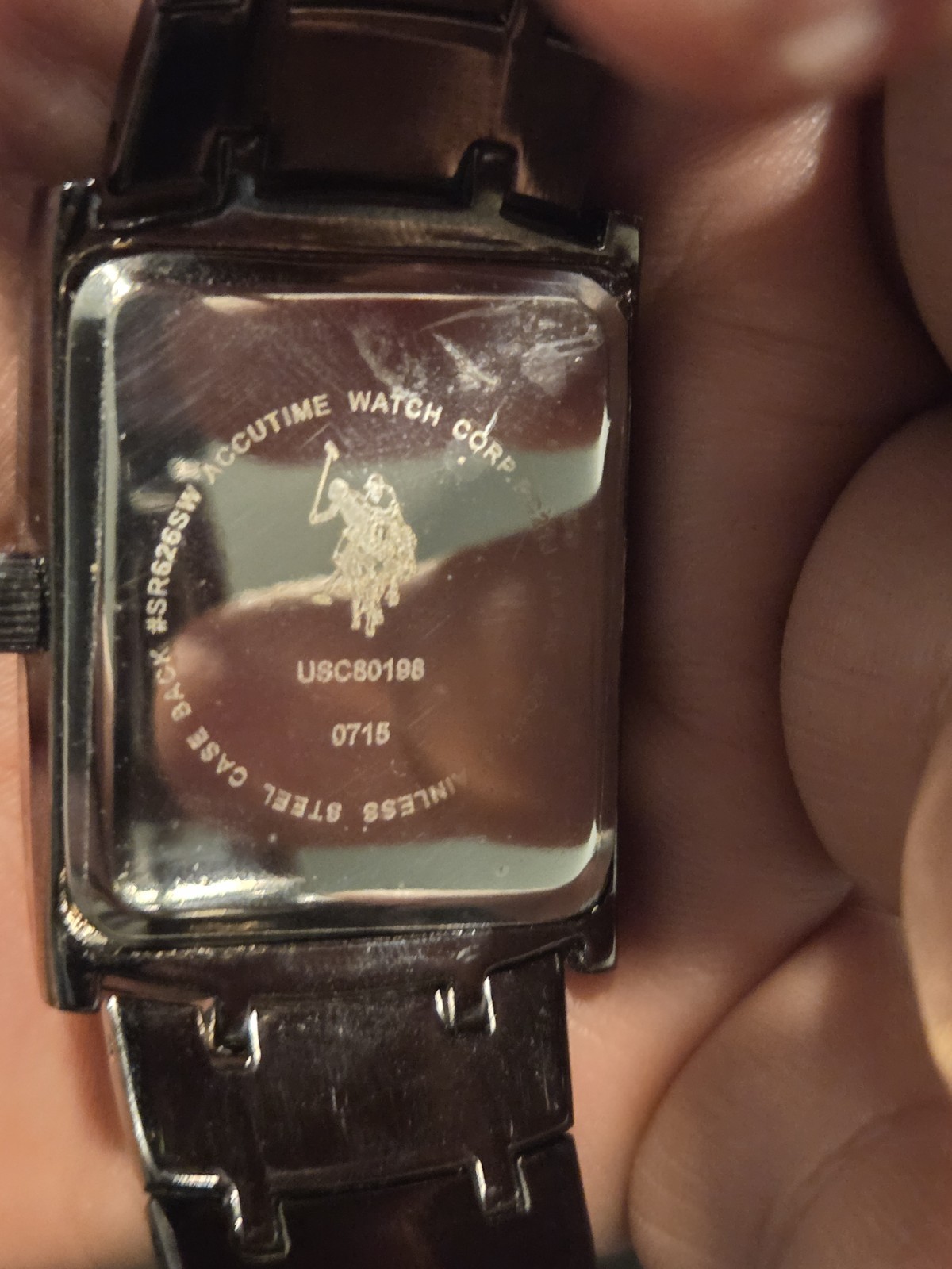 U.S. Polo Assn. Classic Men’s USC80198 Rectangular Black Dial Metal Watch C74