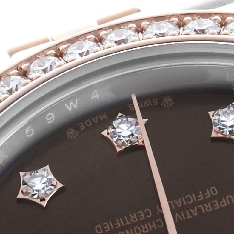 Rolex Datejust 28 Steel Rose Gold Diamond Ladies Watch 279381