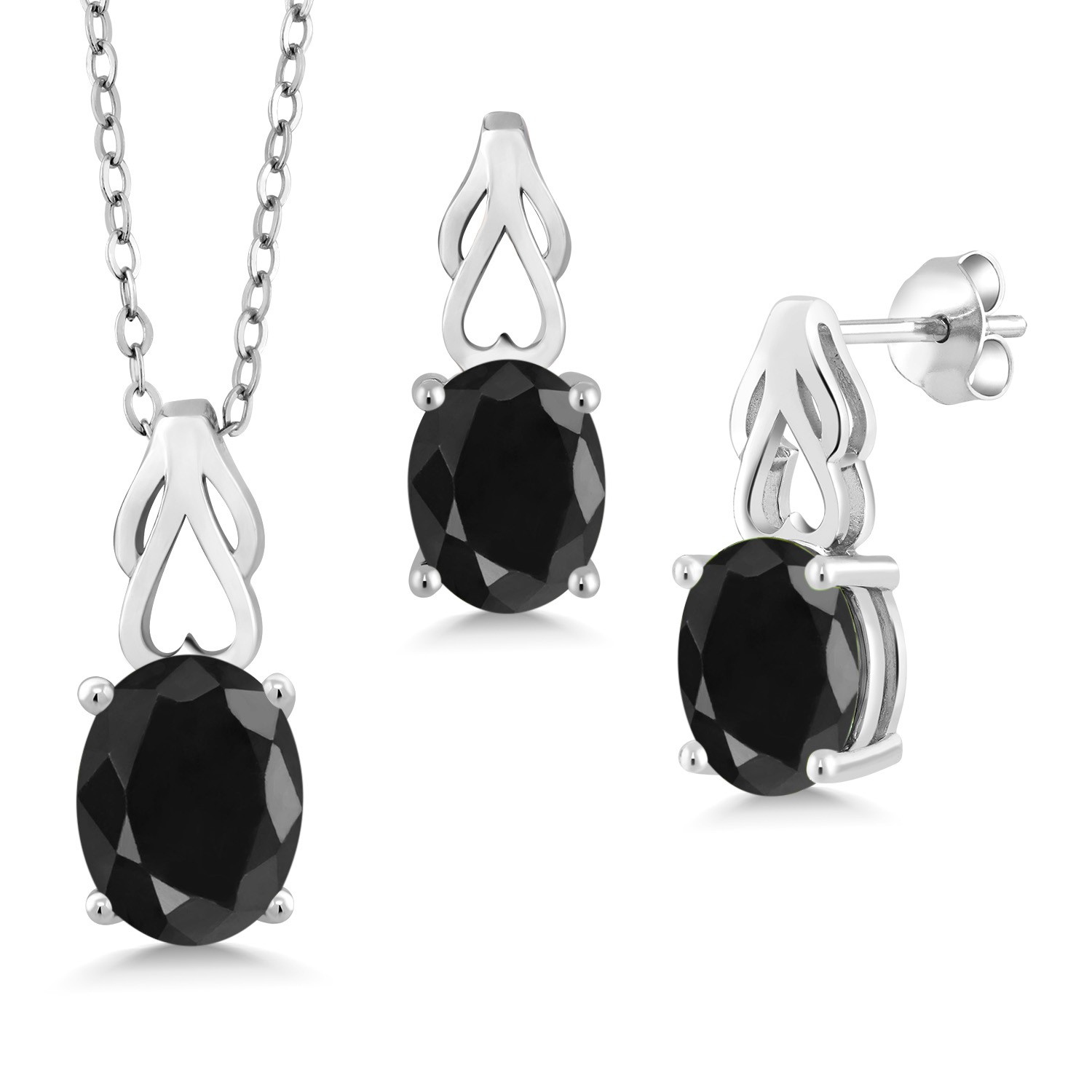 925 Sterling Silver Gemstone Jewelry Set for Women | 9X7MM Oval Birthstone