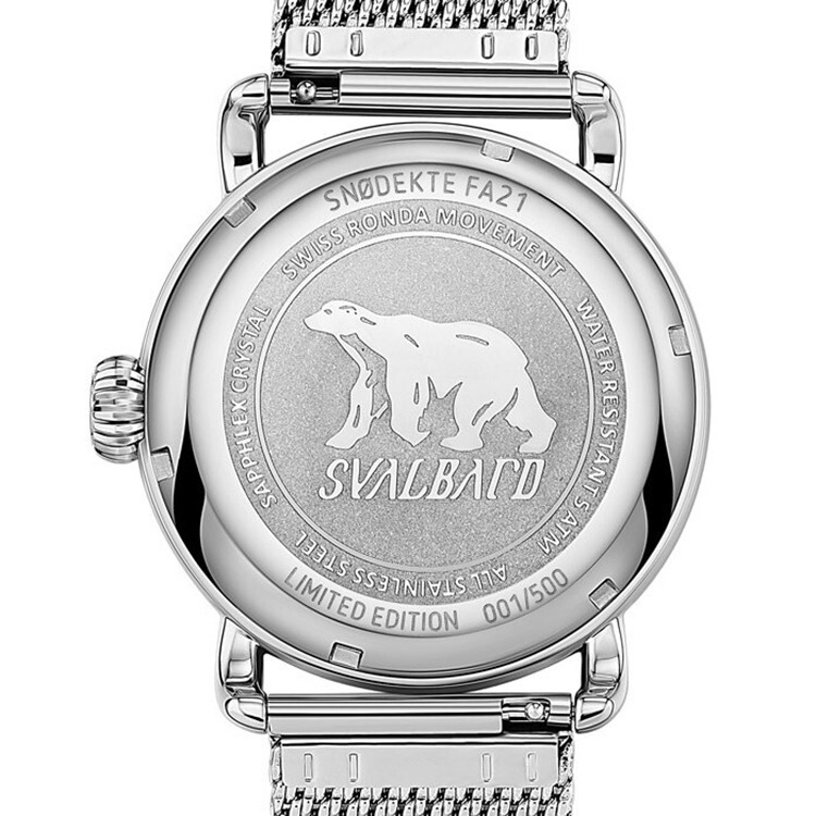 Svalbard SNODEKTE FA21 Quarzo Acciaio Bianco Nero Zaffiro Orologio Uomo