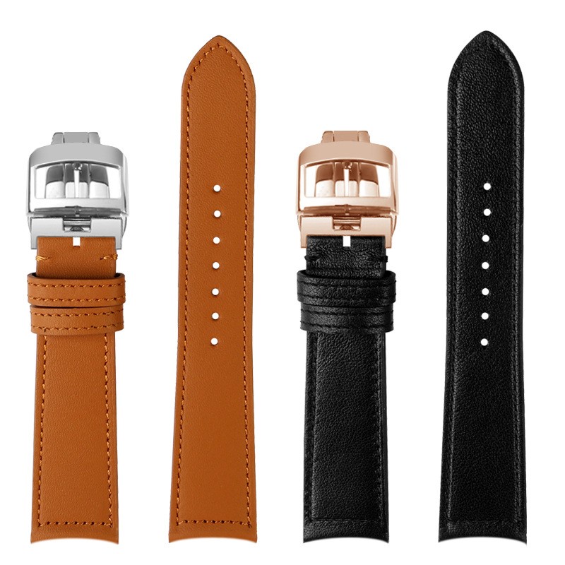 For Jaeger-LeCoultre Curved Quick Release Genuine Leather Watch Strap 19 20 21mm