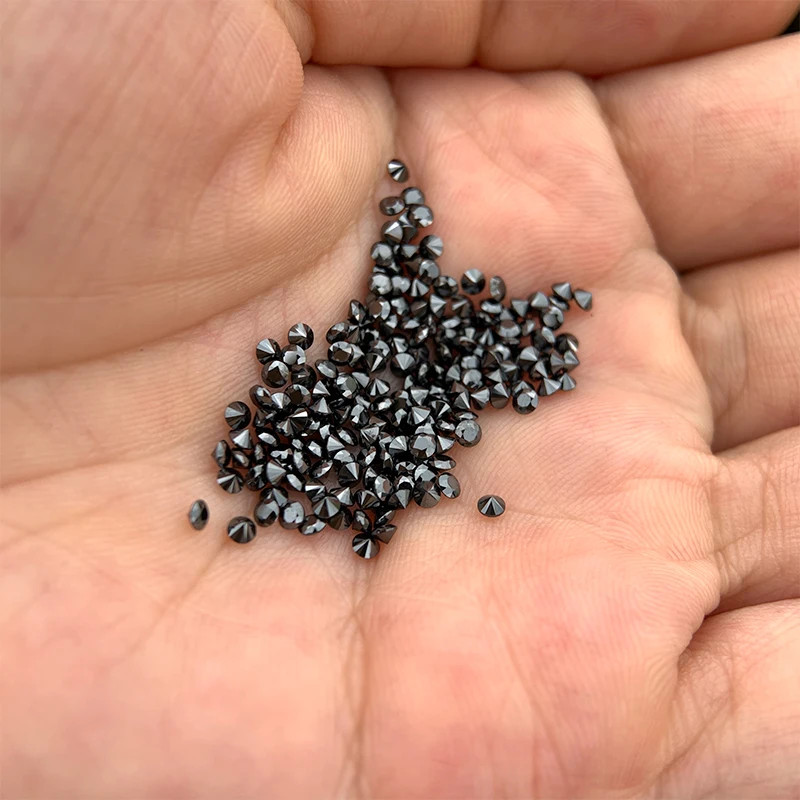0.8-1.9mm Round Cut D Color/Black Moissanite Stones VVS1 for Jewelry Making