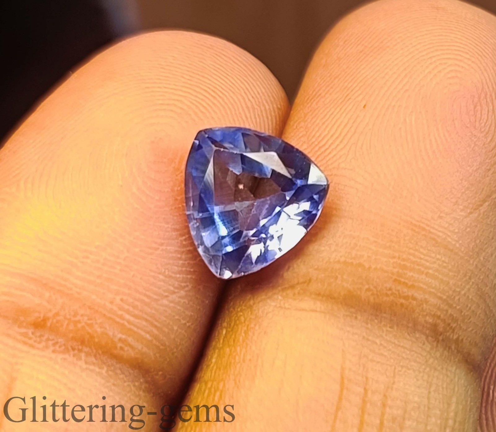 3.00 Ct Natural Ceylon Blue Sapphire Trillion Cut Certified Loose Gemstone 6DJZ
