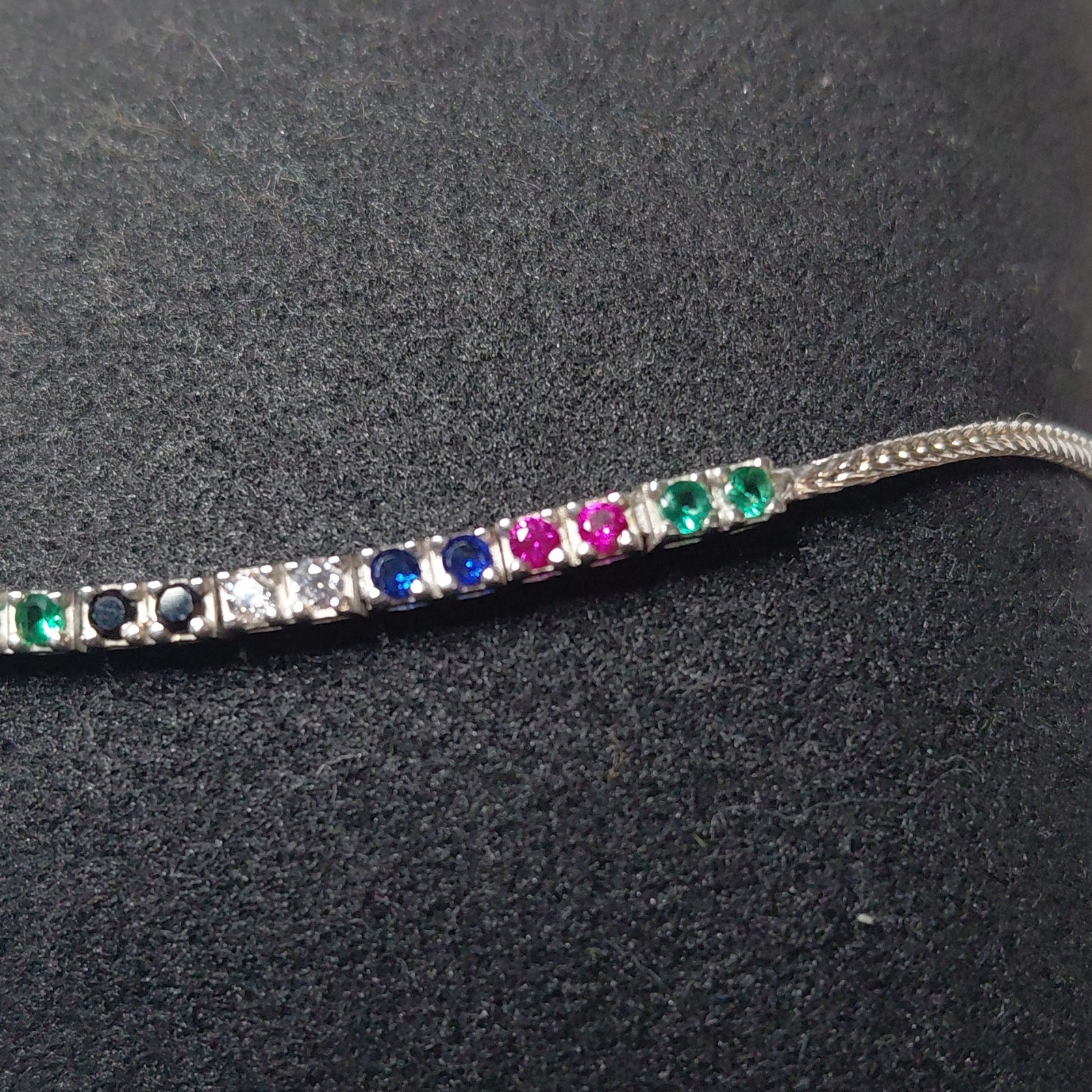 925 Sterling Silver Adjustable CZ Tennis Bracelet, Multicolor Round, Slider