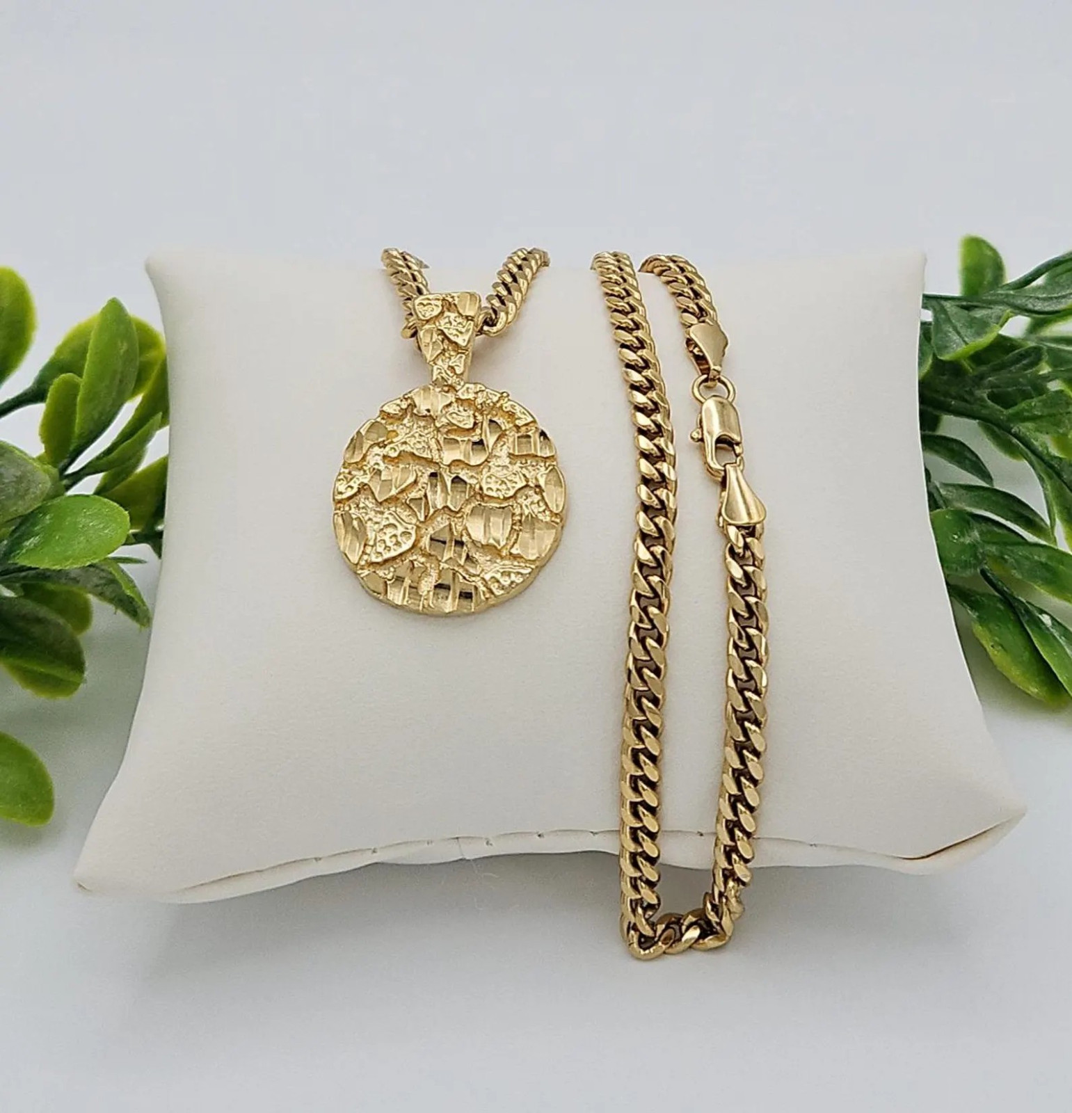 Gold Nugget Necklace, Medium Nugget Necklace, 14k Heavy Plated Gold, 25mm Nugget