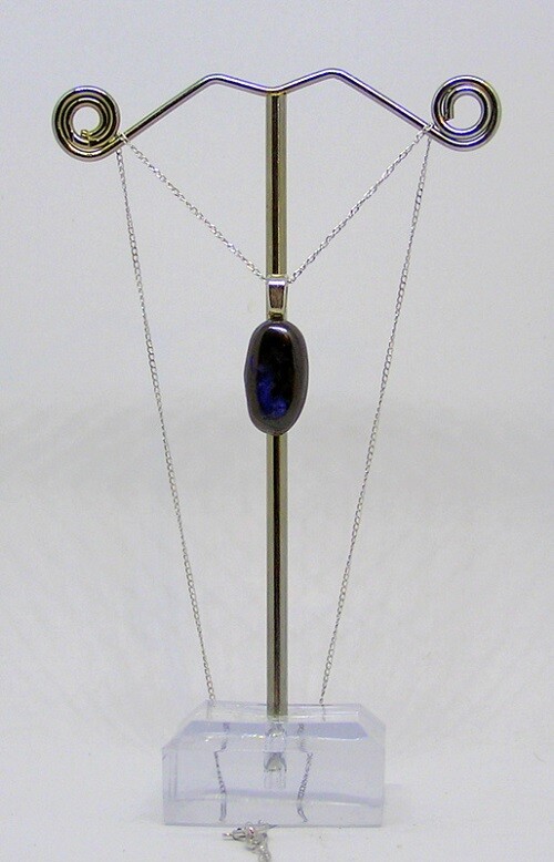 Yowah Freeform Boulder Opal Pendant w/18″ Sterling Silver Chain, 6.97 Carats