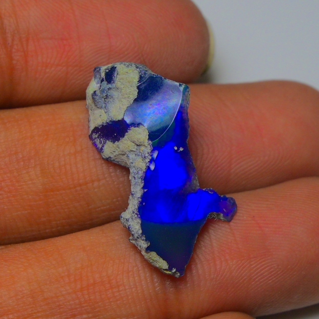 Blue Ethiopian Opal Rough 6.45 cts Smoked Black Opal Raw, Fire Opal
