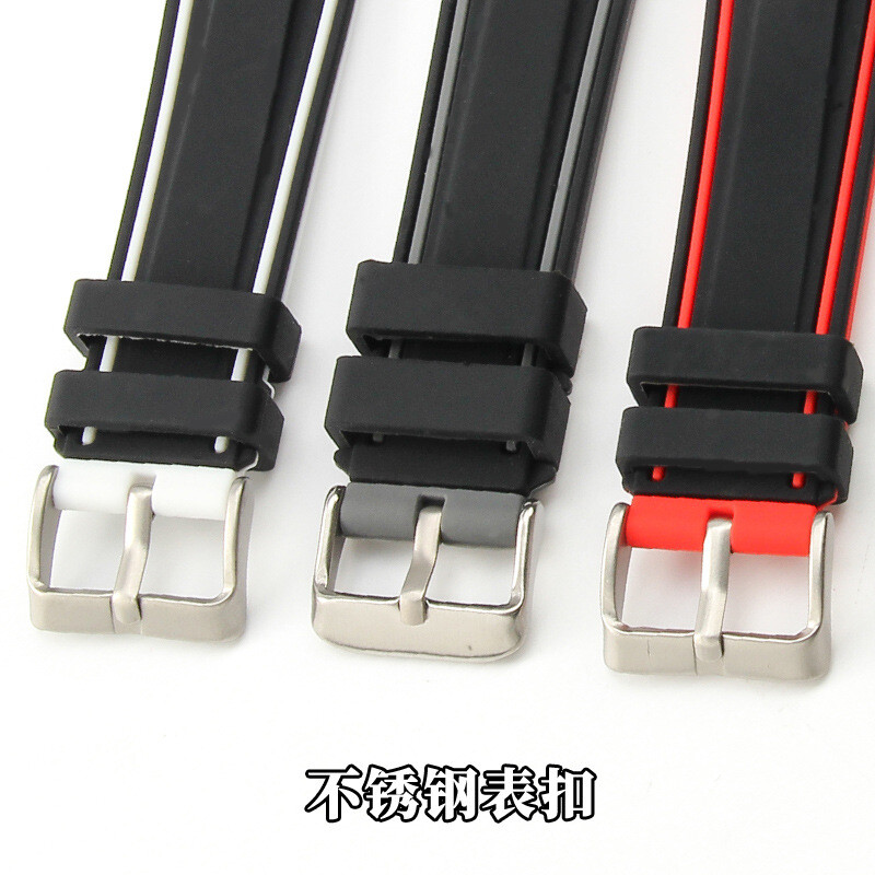 High Quality Rubber Silicone Watch Strap Men’s Waterproof Wristband 20 22 24mm