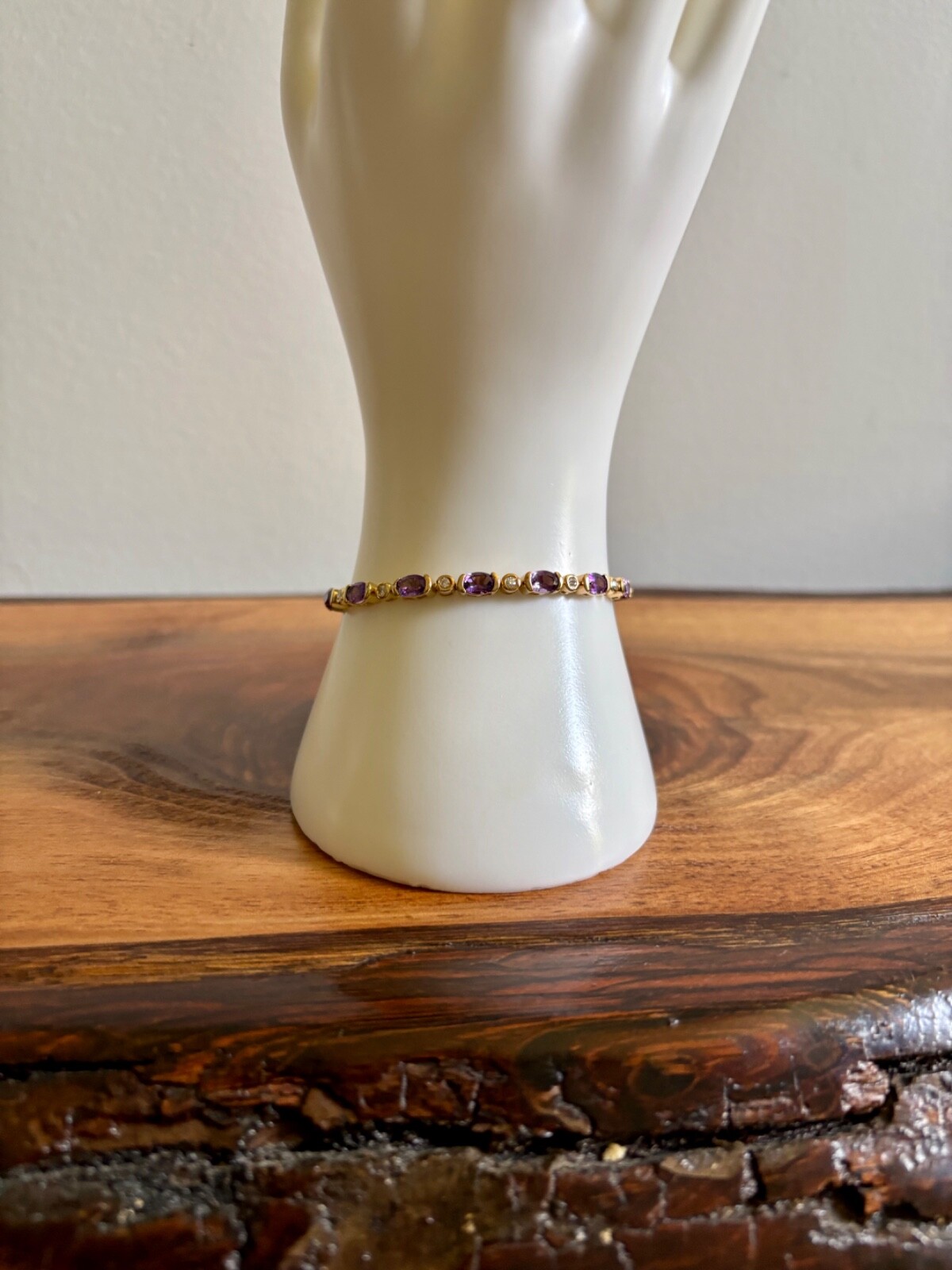 Uruguayan Amerhyst, Moissanite Bracelet – 6.50 inches (6.50 ctw.)