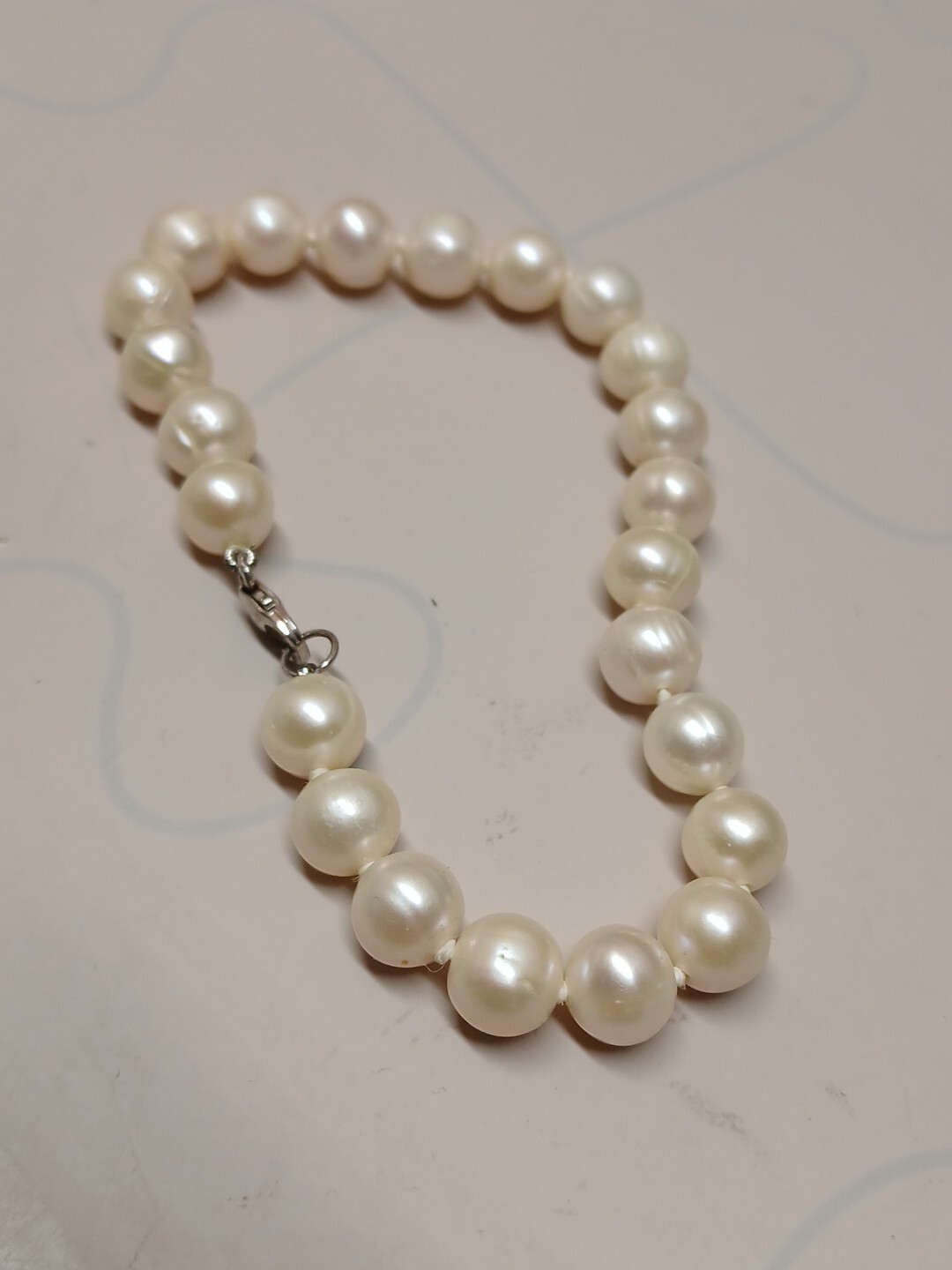 Hand-Made GENUINE * PEARL * BRACELET With 925 Clasp 7.5 Inch Long