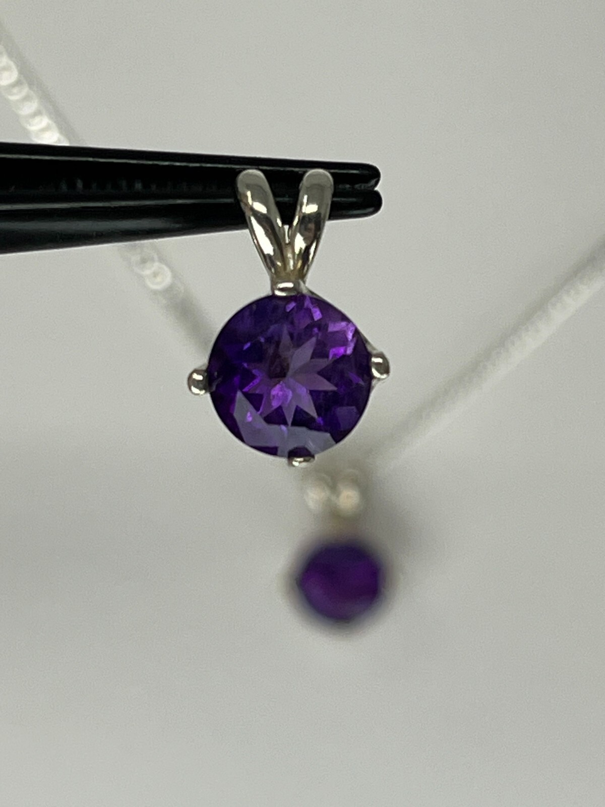 925 Nickle Free Argentium Silver Deep Purple Amethyst Pendant