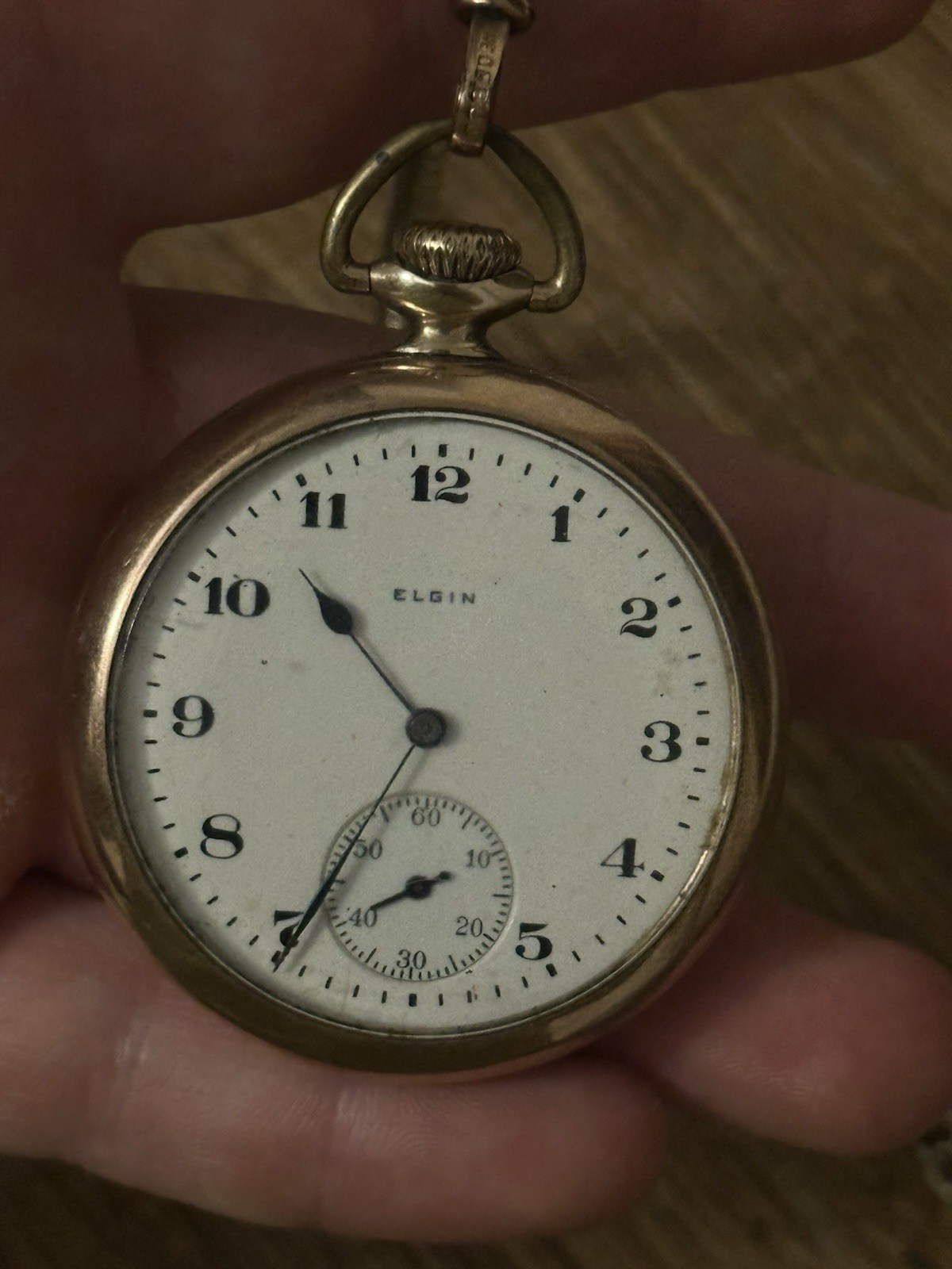 1927 Elgin 16s 7j Gold Filled Pocket Watch Grade 291 W/mustard Seed Charm & Chai