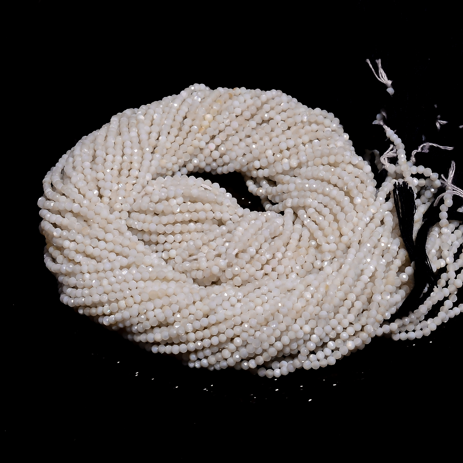 Natural White Moonstone Gemstone Round Israel Cut Beads 2X2 mm Strand 13″ EB-205