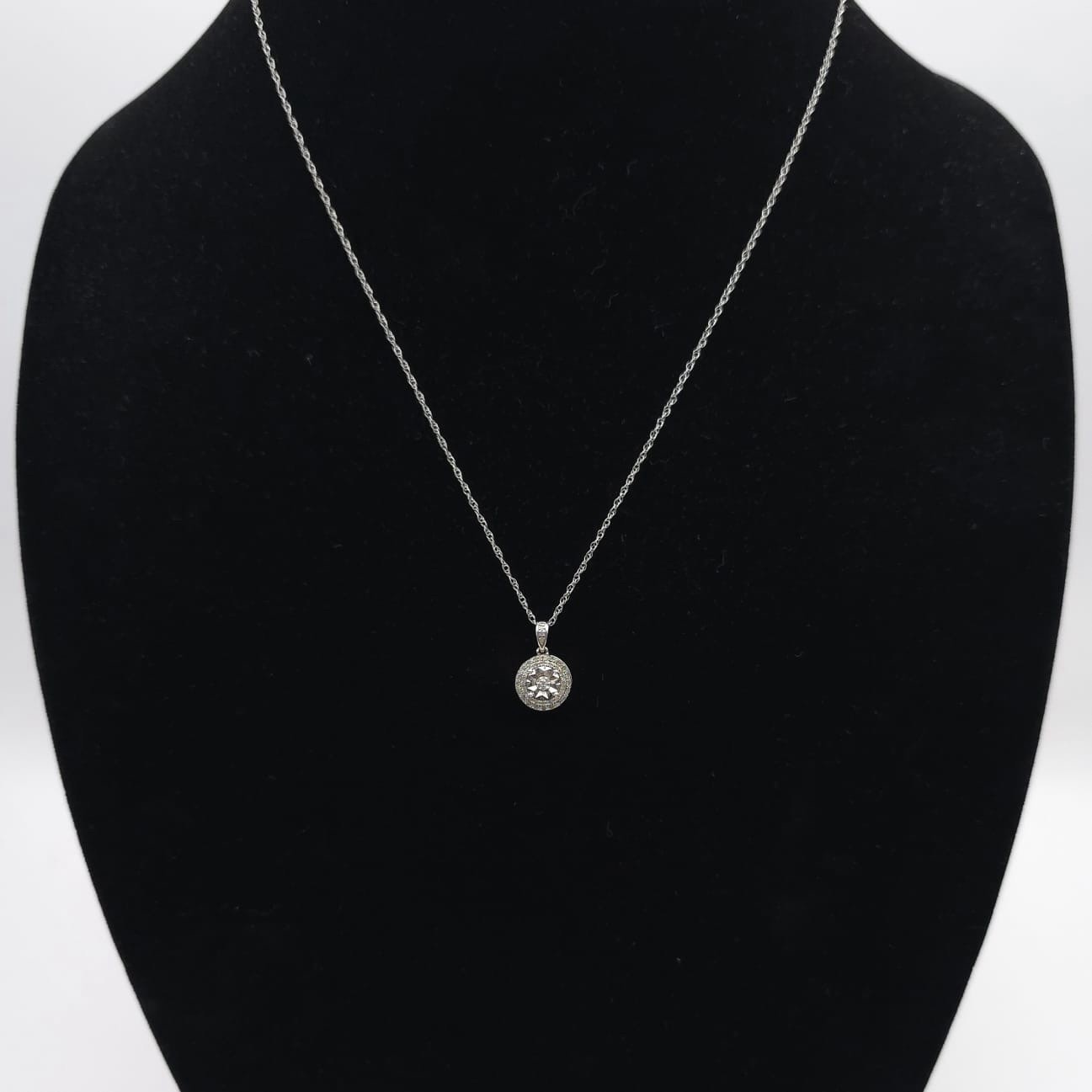 MIDAS 925 Cable Chain Necklace Genuine Diamond Charm Pendant