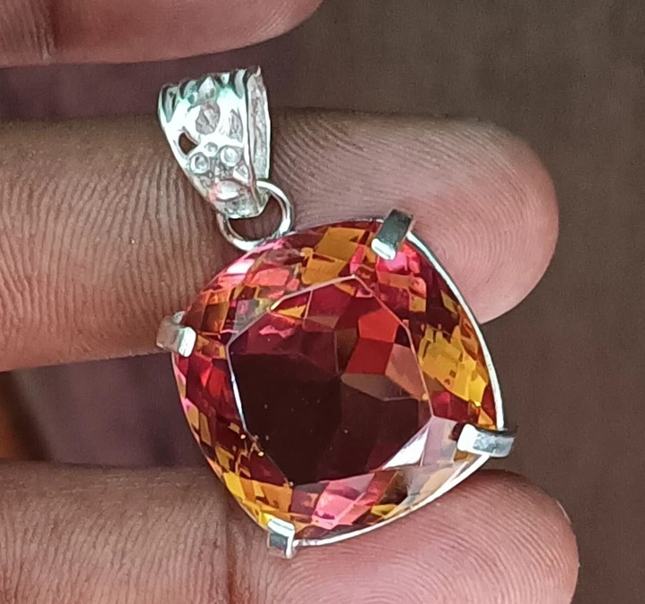 Natural Alexandrite Color Change Loose Gemstone 65 Ct 925 Solid Silver Pendant