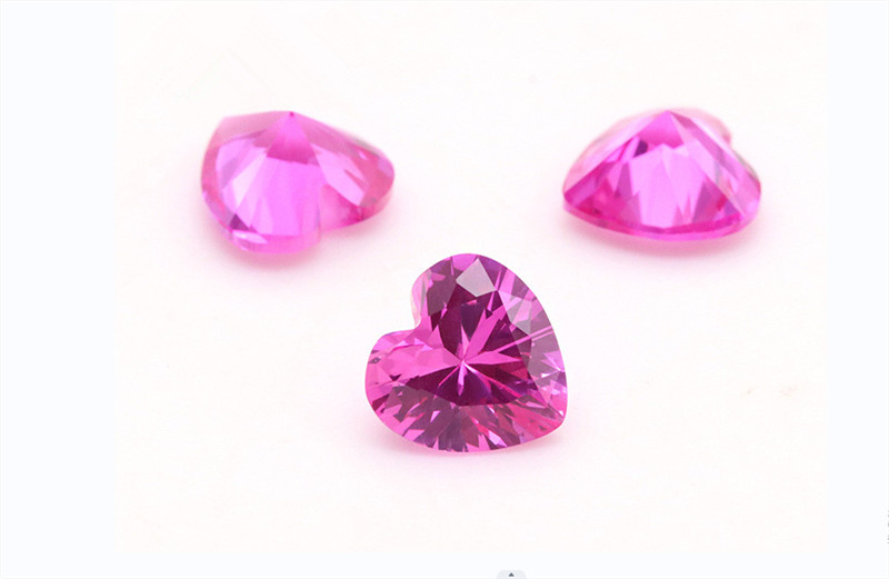 High hardness HEART PINK SAPPHIRE LAB-CREATED AAAAA+ LOOSE GEMSTONE 1pcs
