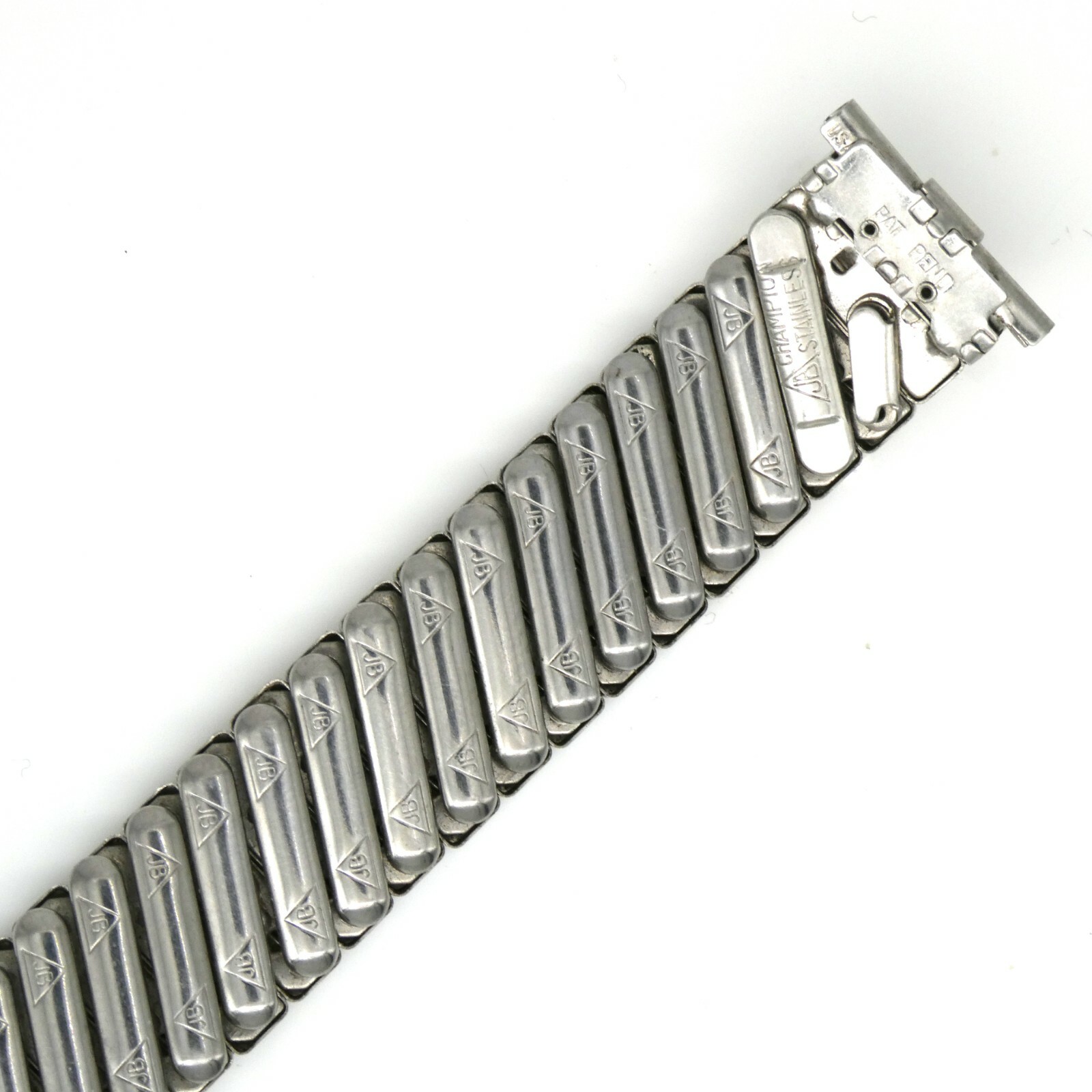 Vintage JB Champion 16.0 mm – 19.0 mm adjustable width steel wristwatch bracelet