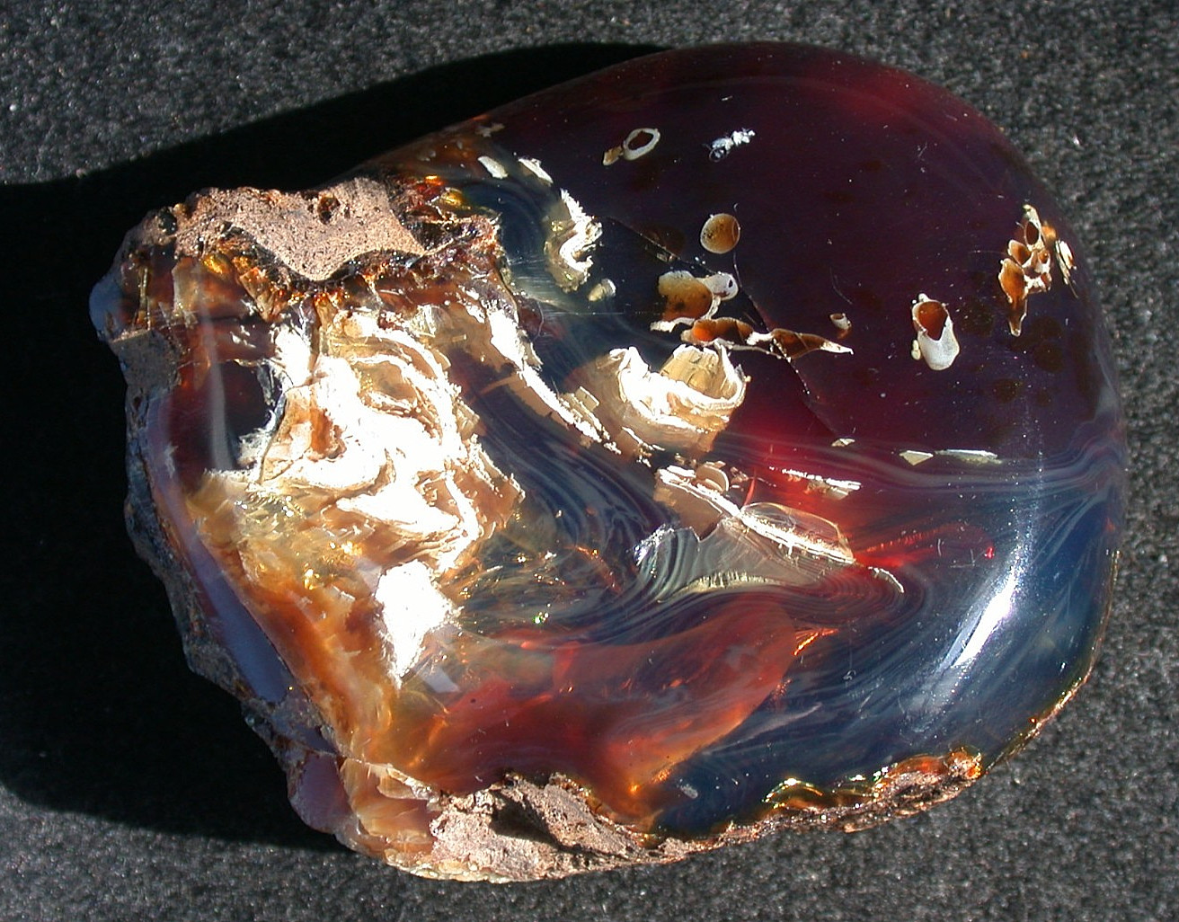 Beautiful BLUE Multicolor AMBER Fossil Gemstone LARGE 132 gram Piece
