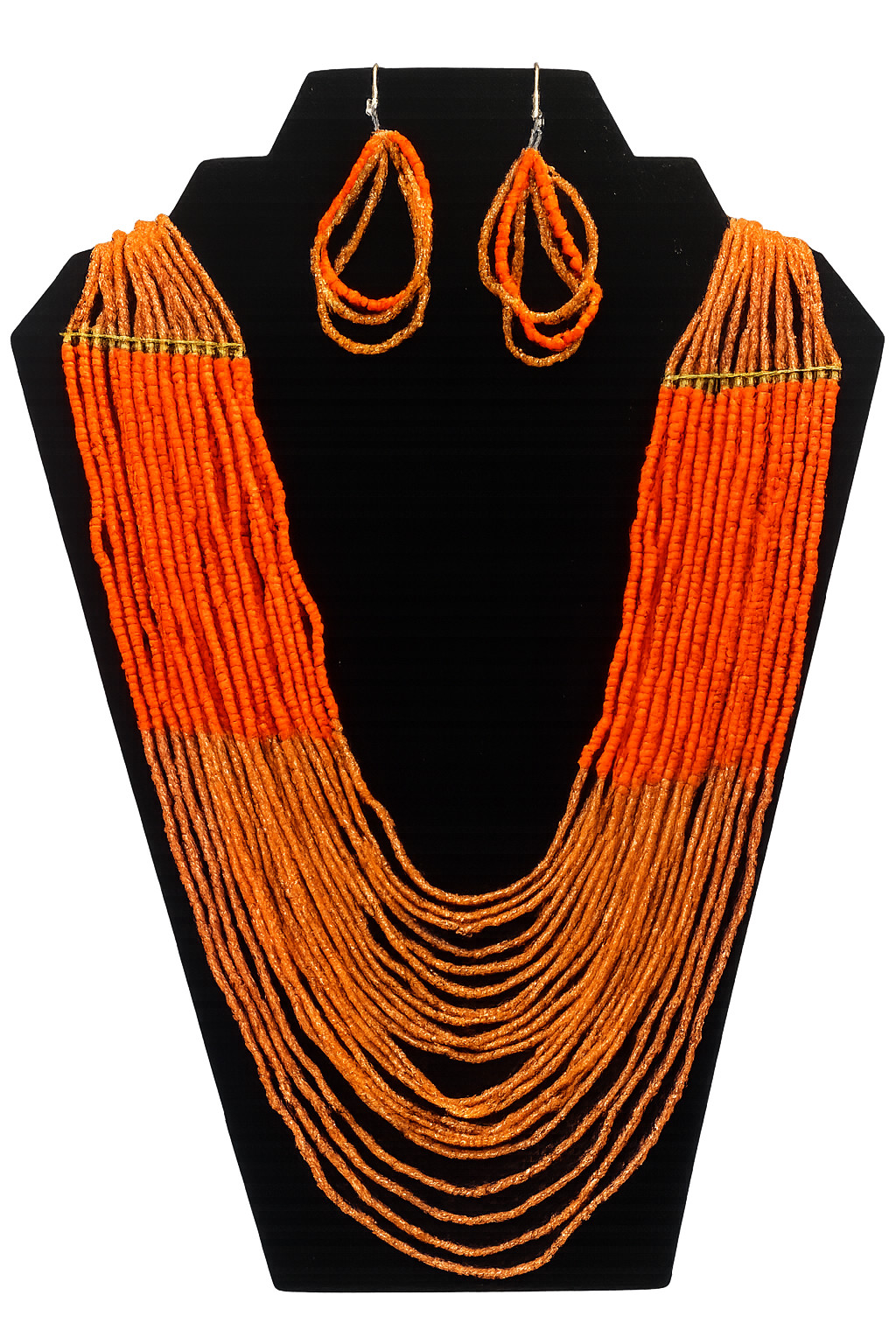 Seed Bead Multi Strand Necklace & Earring Set – Choose from 3 Colors