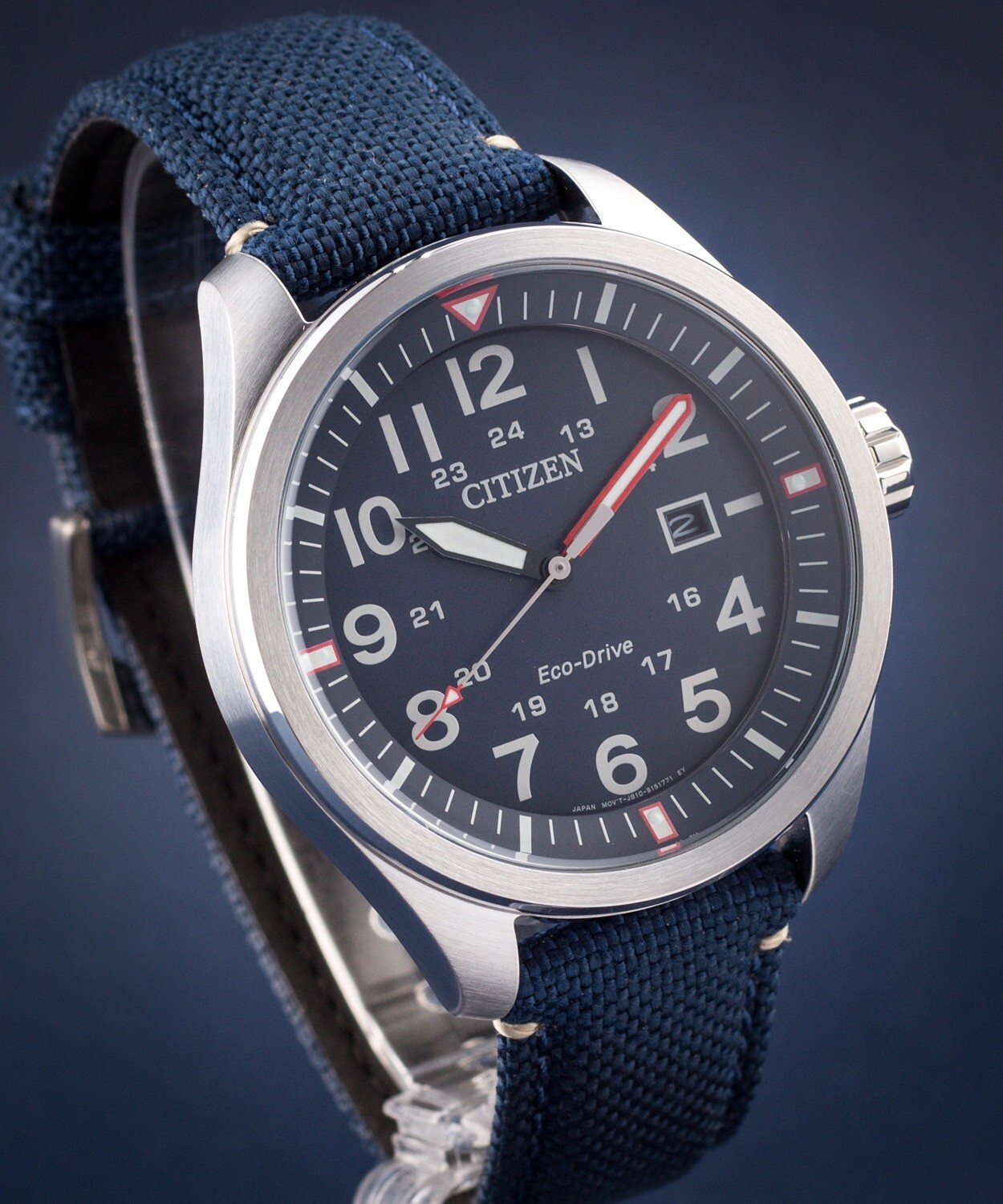 CITIZEN ECO-DRIVE MEN’S AVIATOR BLUE DIAL SPORTS AW5000-16L WATCH – BRAND NEW