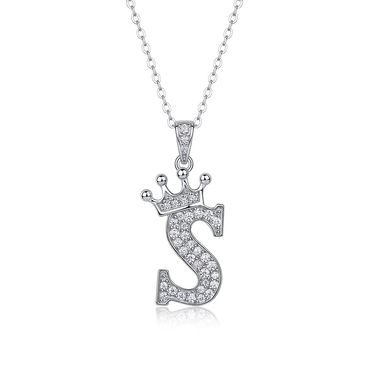 D Color Moissanite 26 Letter Pendant Necklace 925 Sterling Silver Pass Tester