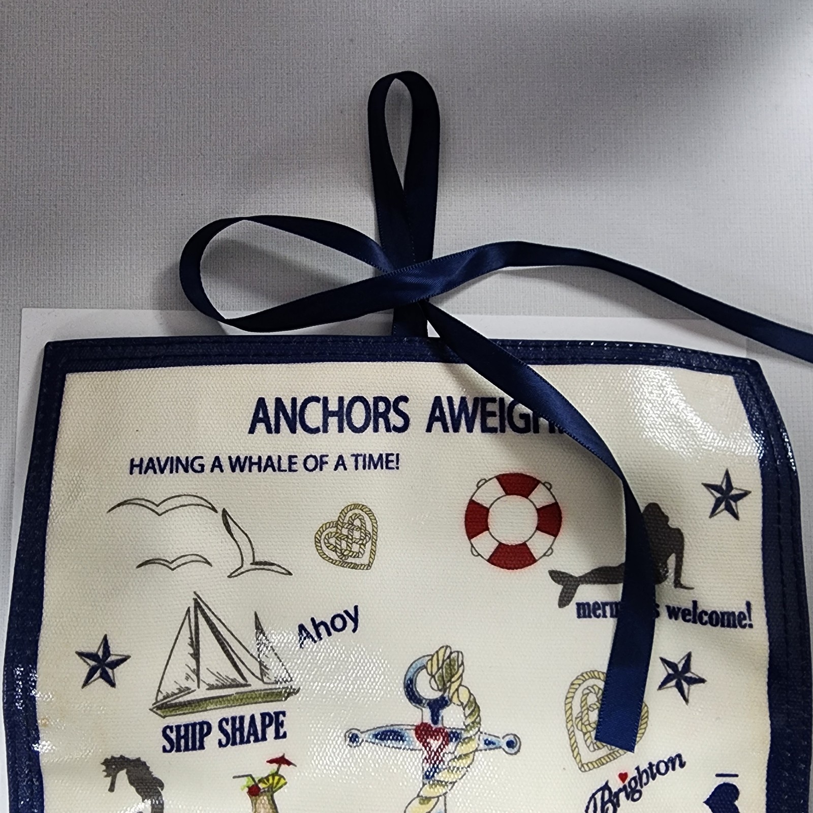 Brighton Nautical Travel Jewelry Roll Blue Velvet Lined Zippered Compartments