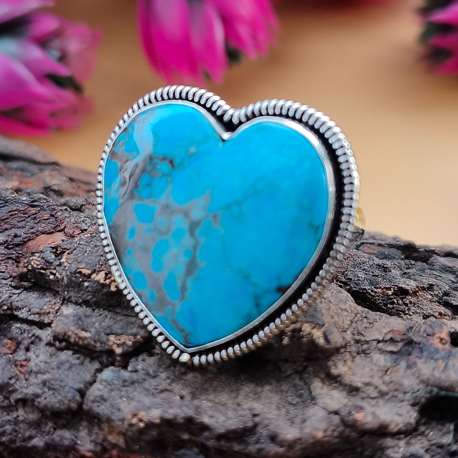 Turquoise Gemstone 925 Silver Handmade Statement Ring Jewelry