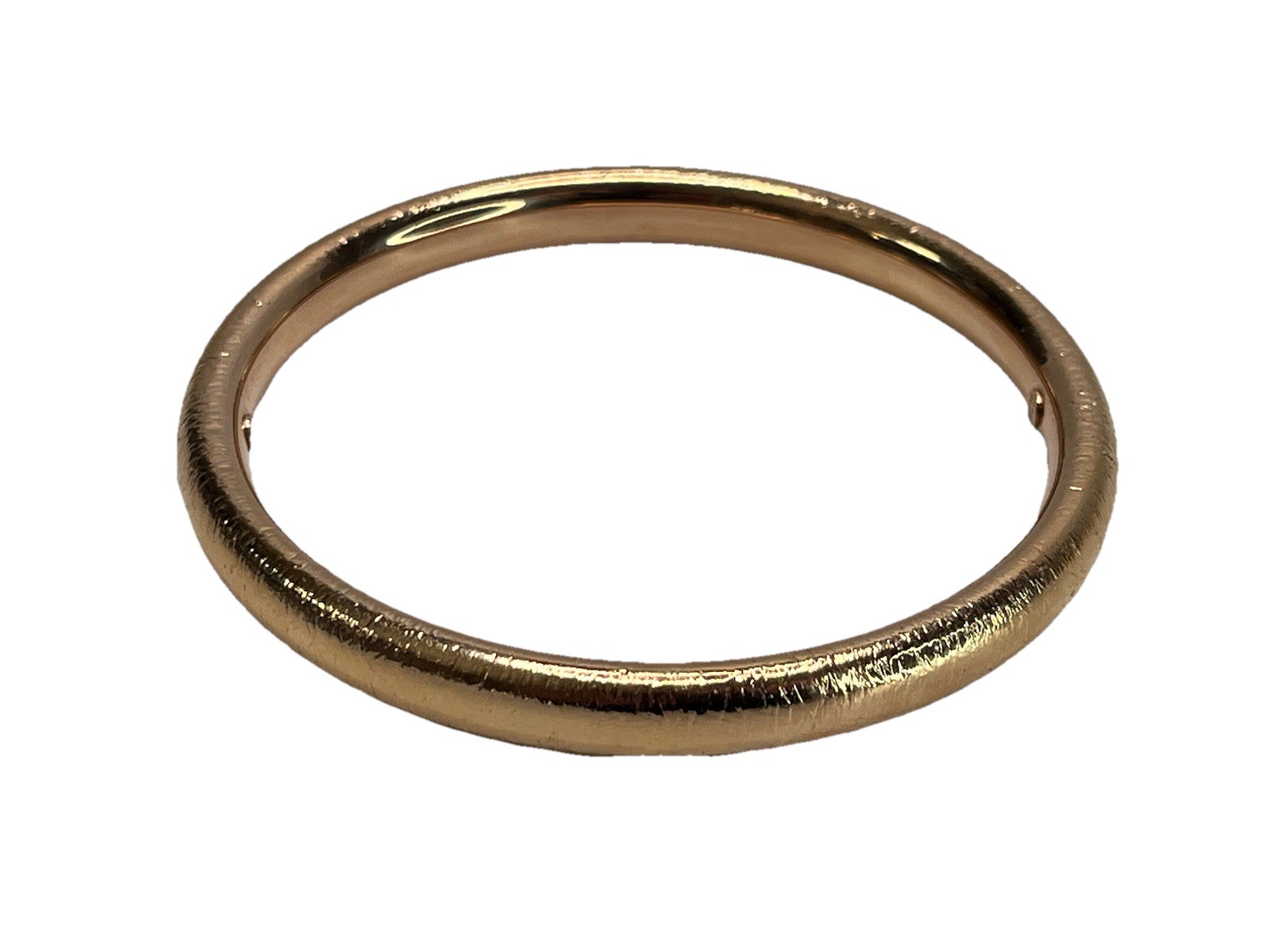 One Milor Italy 14K Rose Gold Over Resin Textured Bangle Bracelet 8”
