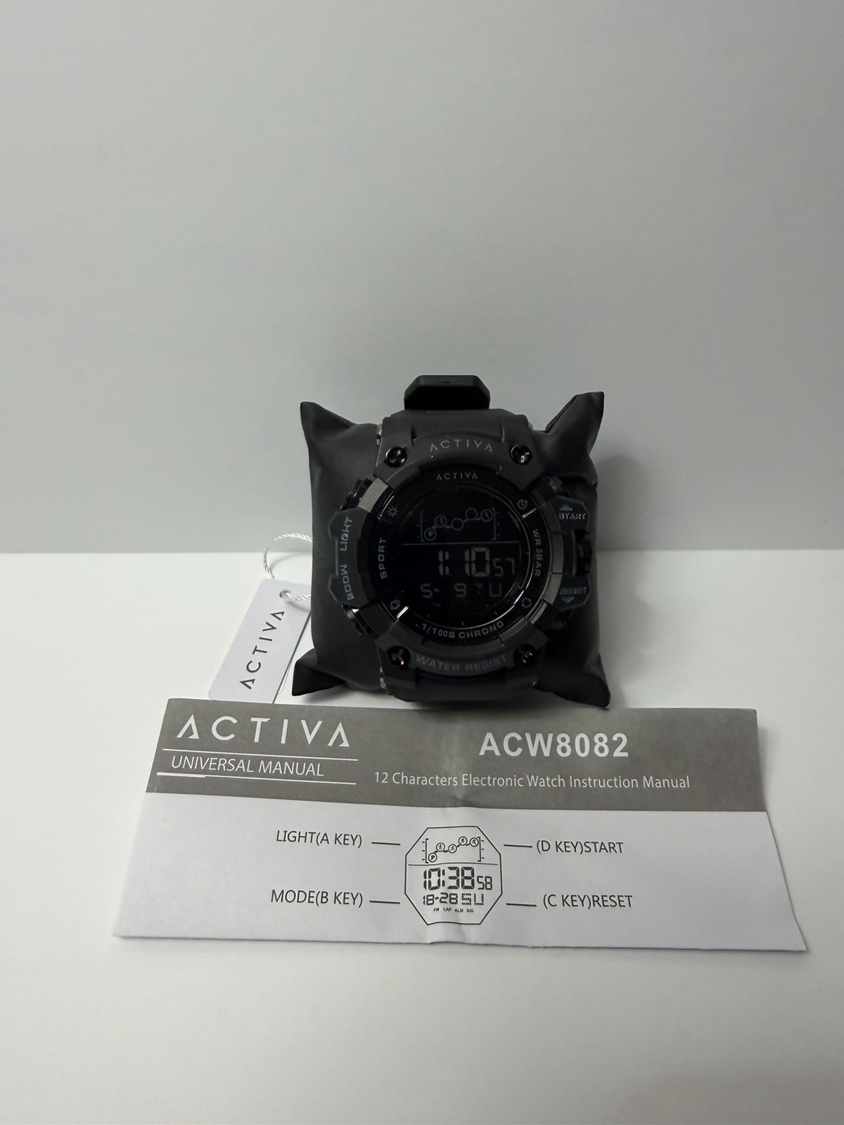 Activa ACW8082 Digital Sport Quartz Watch 30m Alarm Chrono Backlight Box