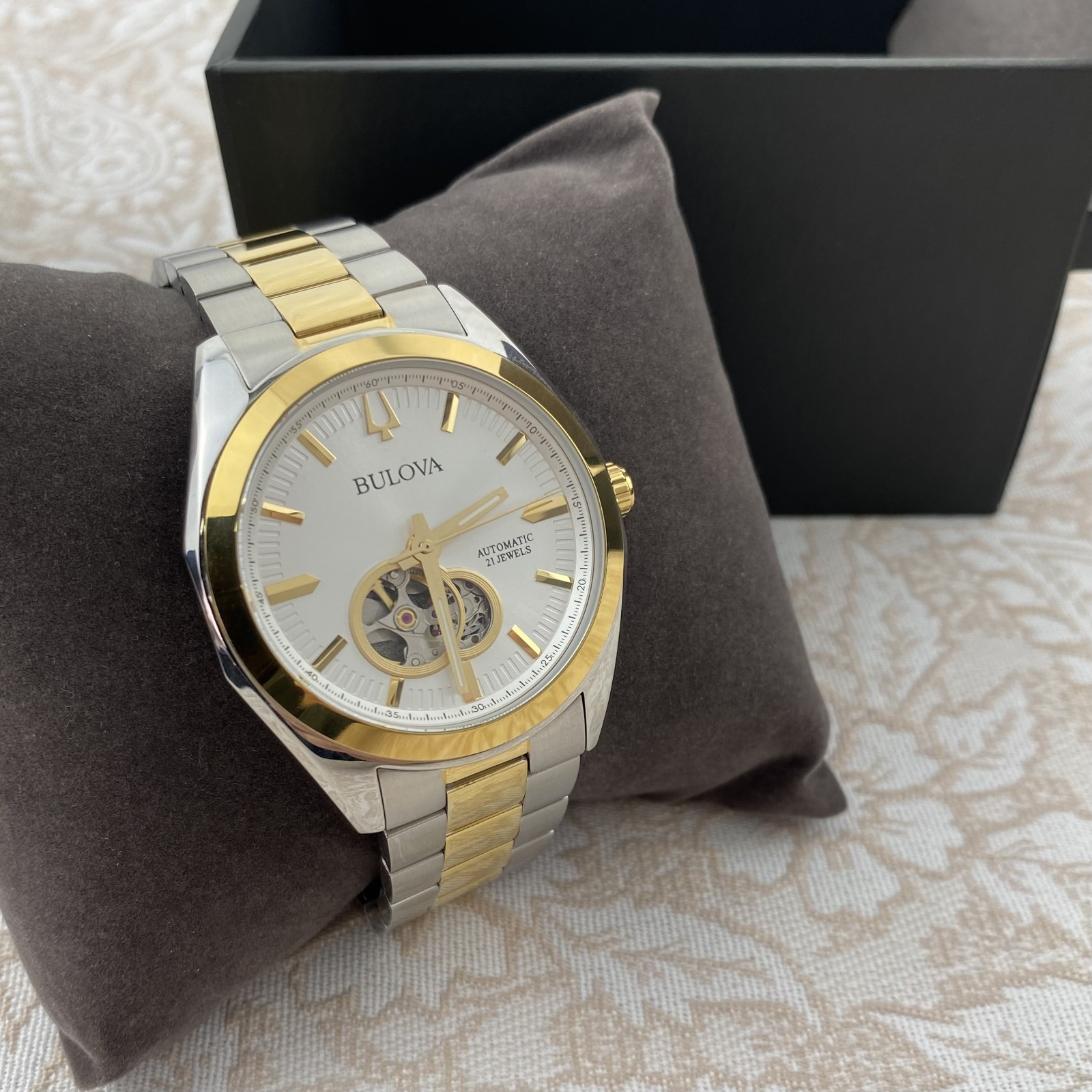 Bulova Surveyor 98A284 Silver-Gold Dial Two-Tone Stainless Automatic Men’s Watch