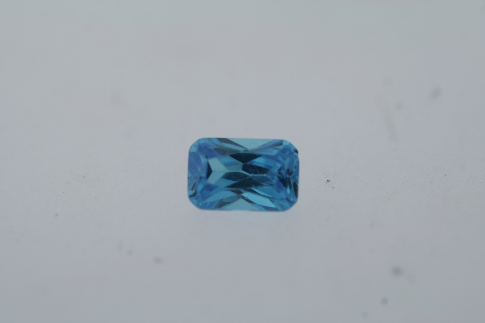 0.74ct Loose Criss Cut Emerald Swiss Blue Topaz 6.0 x 4.0 x 2.6mm