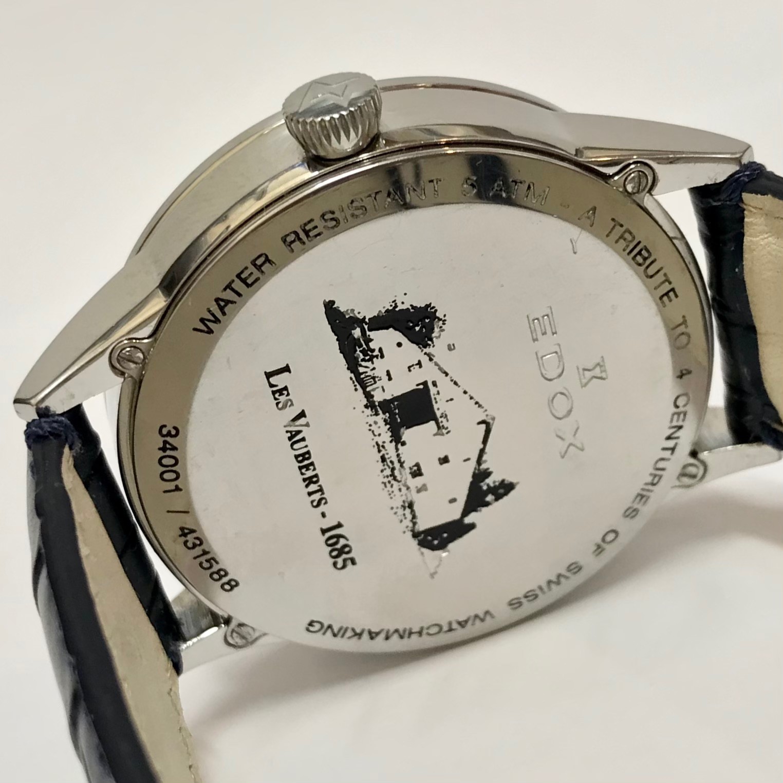 Edox Les Vauberts Day Retrograde set box ref. 34001 WR50 Watch