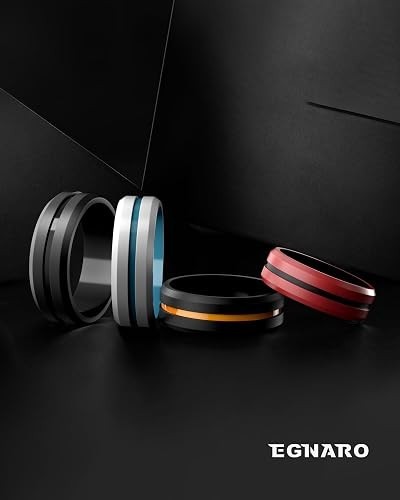 Silicone Rings for Men, Flexible Rubber Wedding Band for Gym & Daily Wear