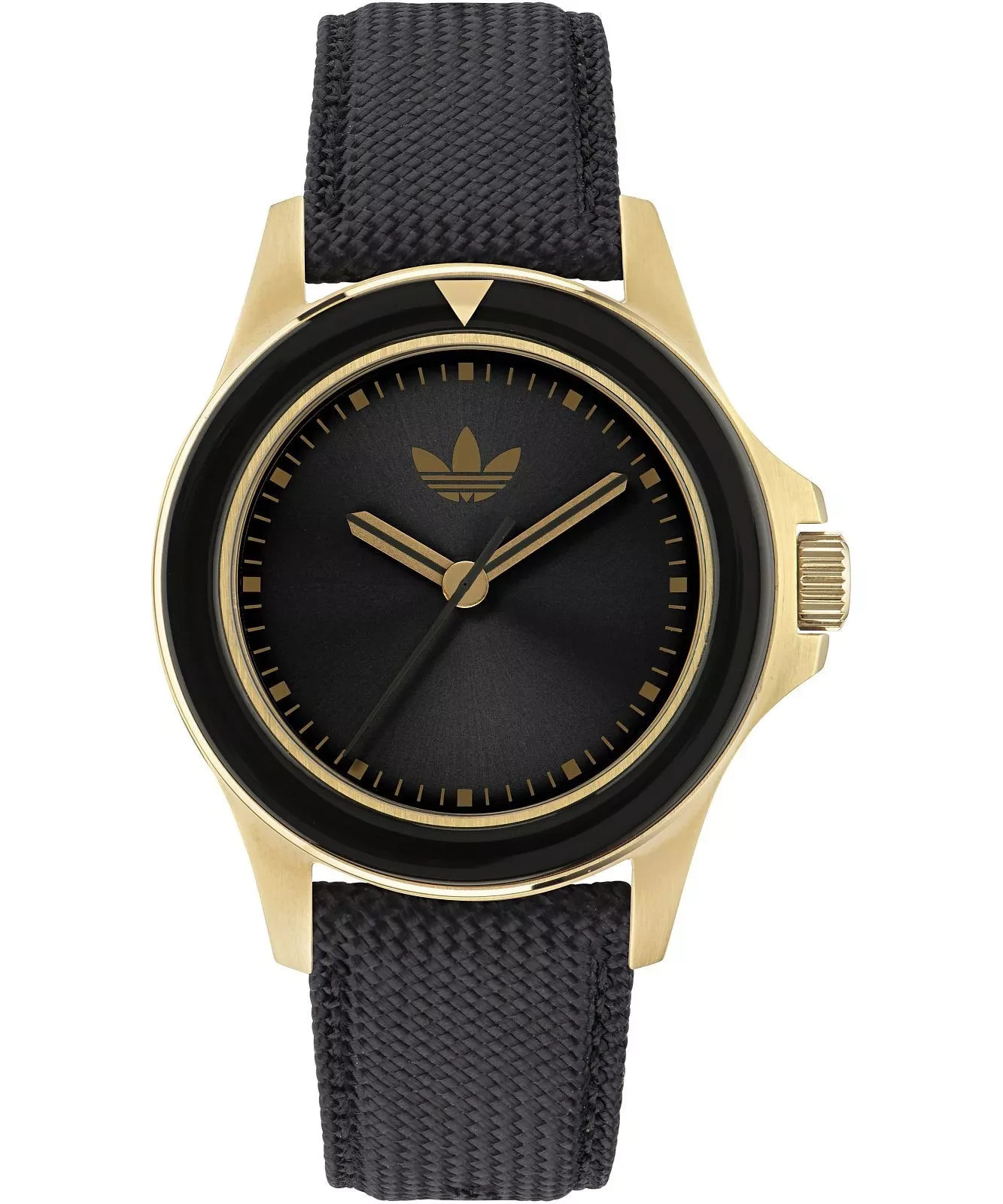 Adidas Men’s Expression One AOFH23015 Black Dial Gold Case Watch 44mm NEW