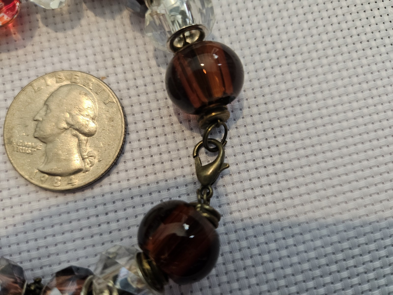 Handmade Antique Bronze Celestial Charm Bracelet Sun Star Wing Glass Beads