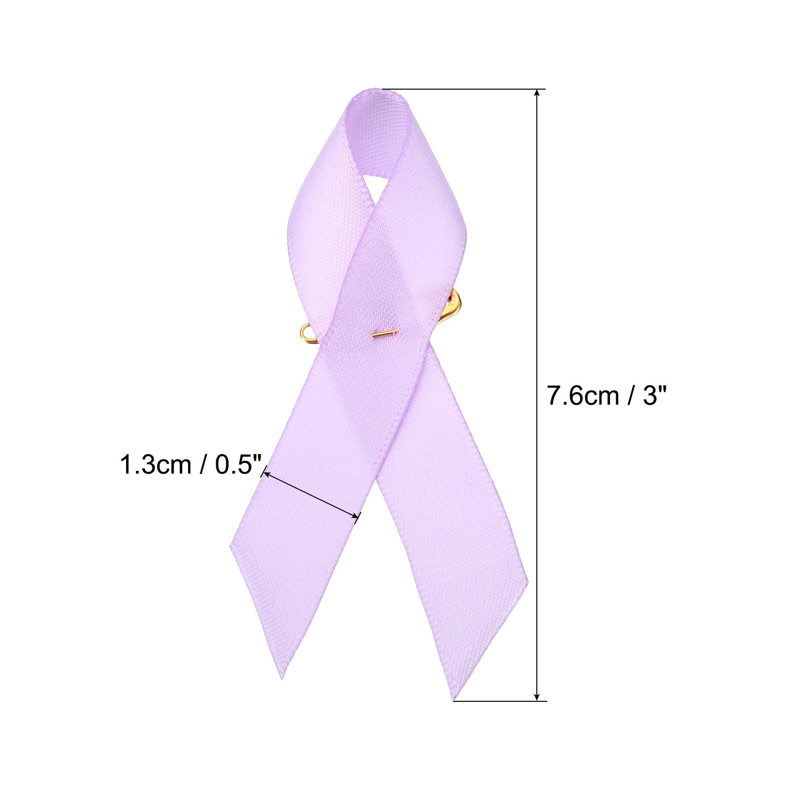 200 Pieces Lavender Polyester Ribbon Satin with Safety Pins