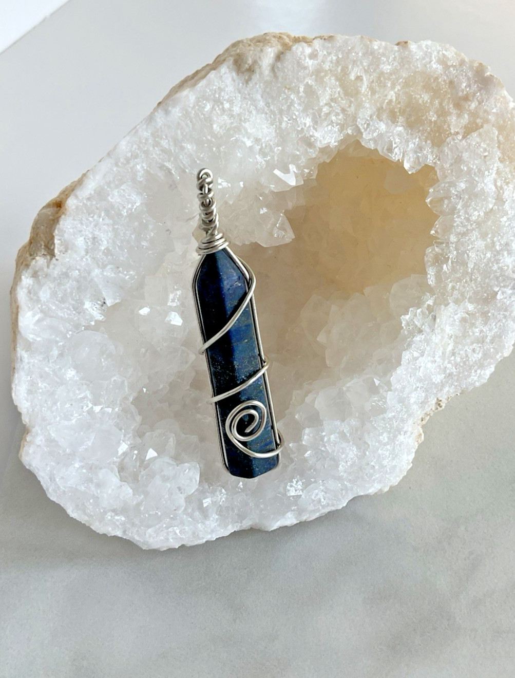 Wire Wrapped Crystal Pendant