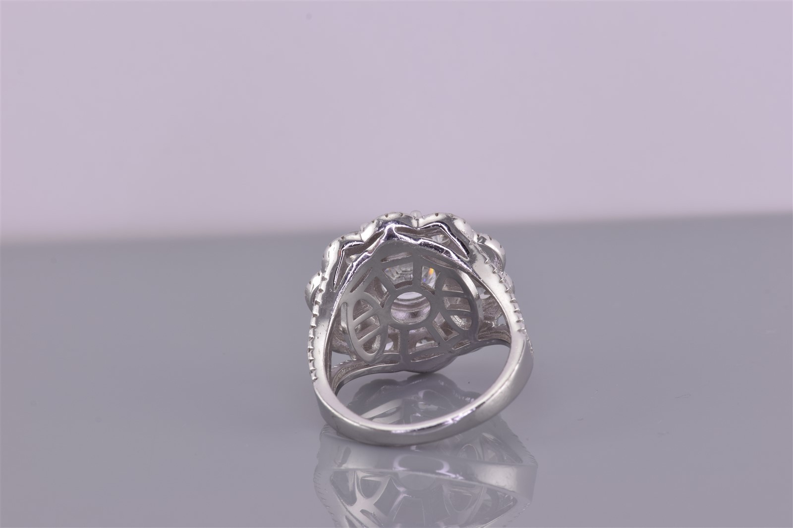 Fuzion Creation FZN Sterling Silver Cubic Zirconia Cluster Band Ring 925 Sz: 6