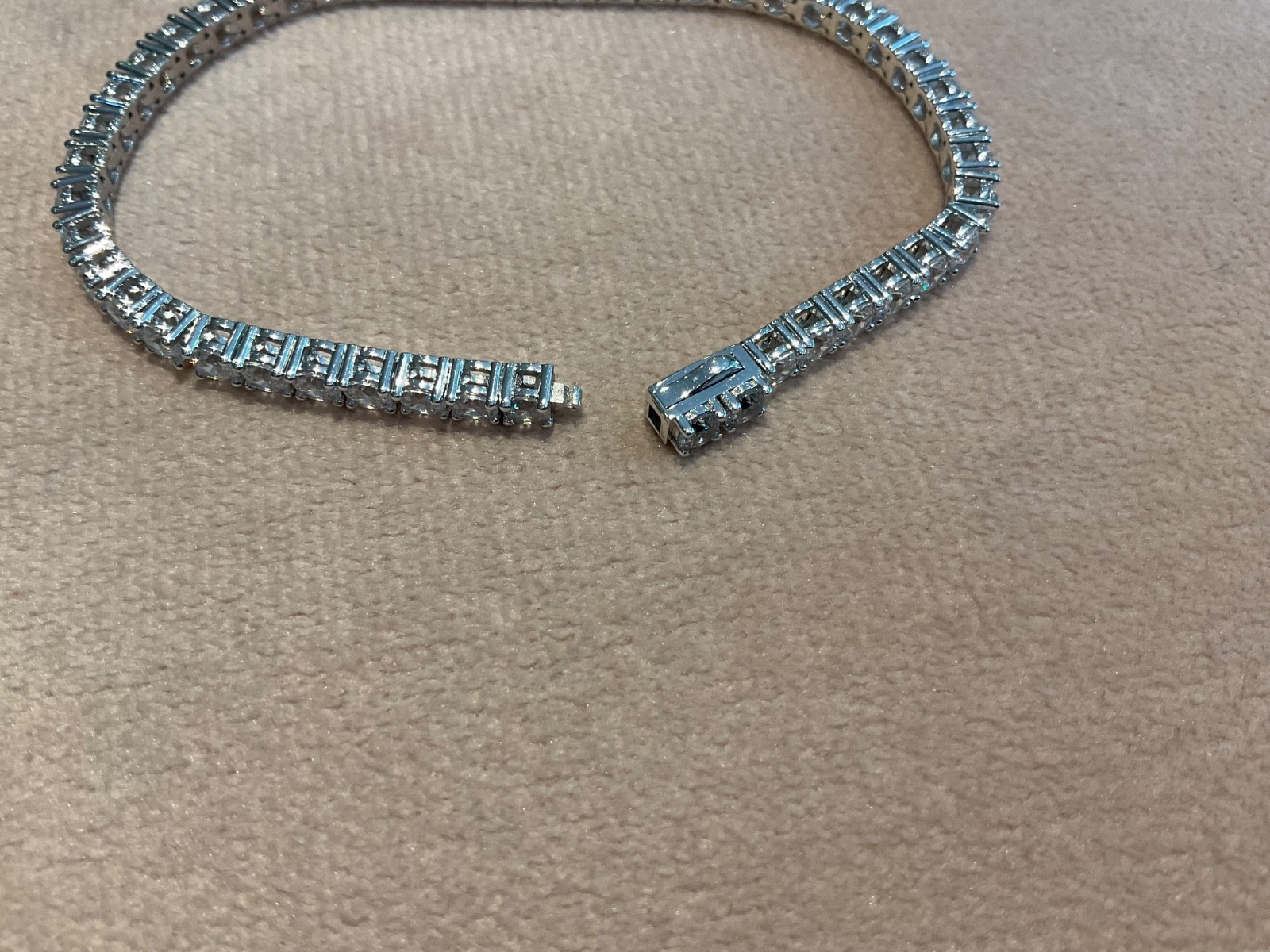 10.35 Carat Lab Created Diamond Tennis Bracelet Platinum Plated 925 6.5 Inch 3mm
