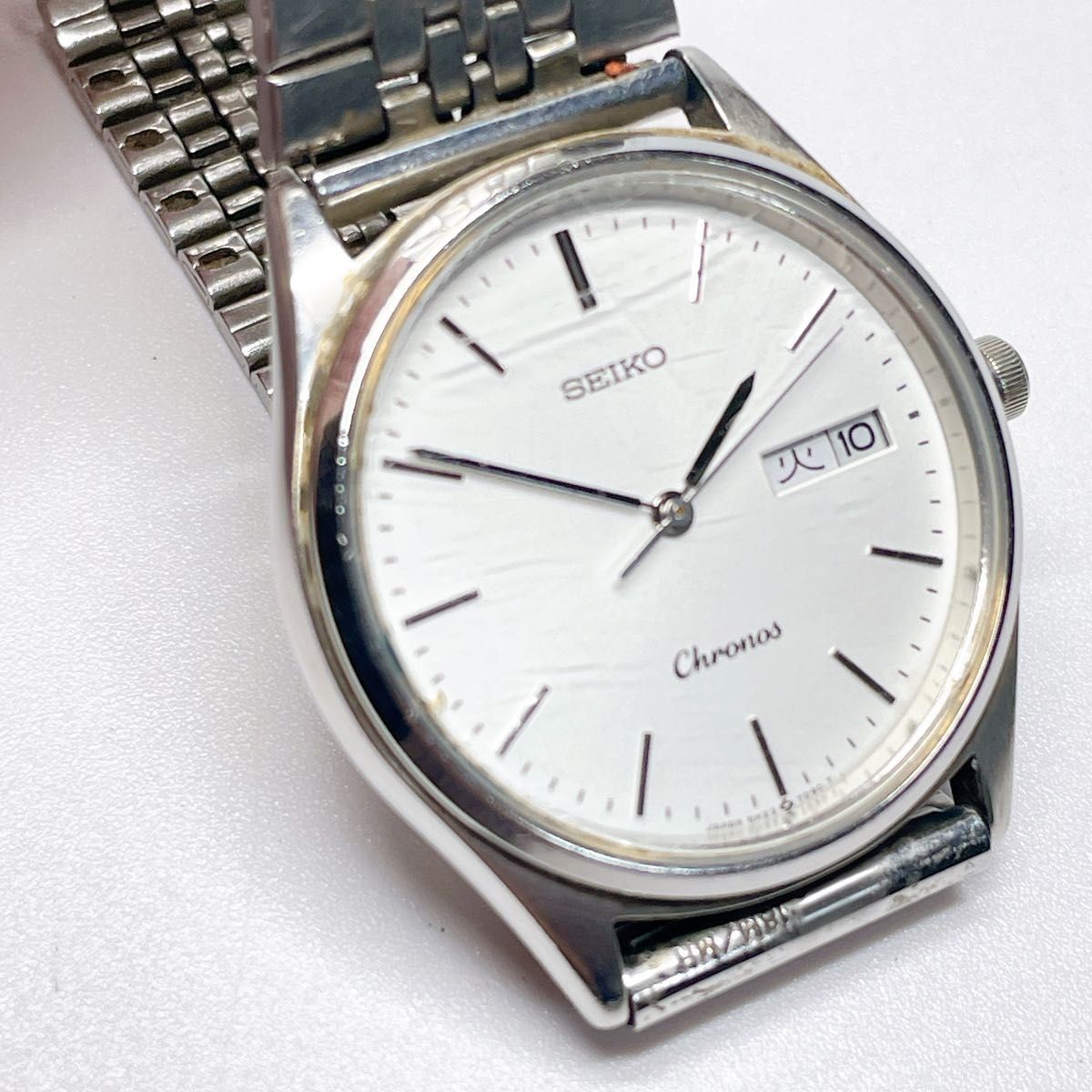 54 SEIKO Watch Wristwatch Chronos 5H23 7D40 White Dial