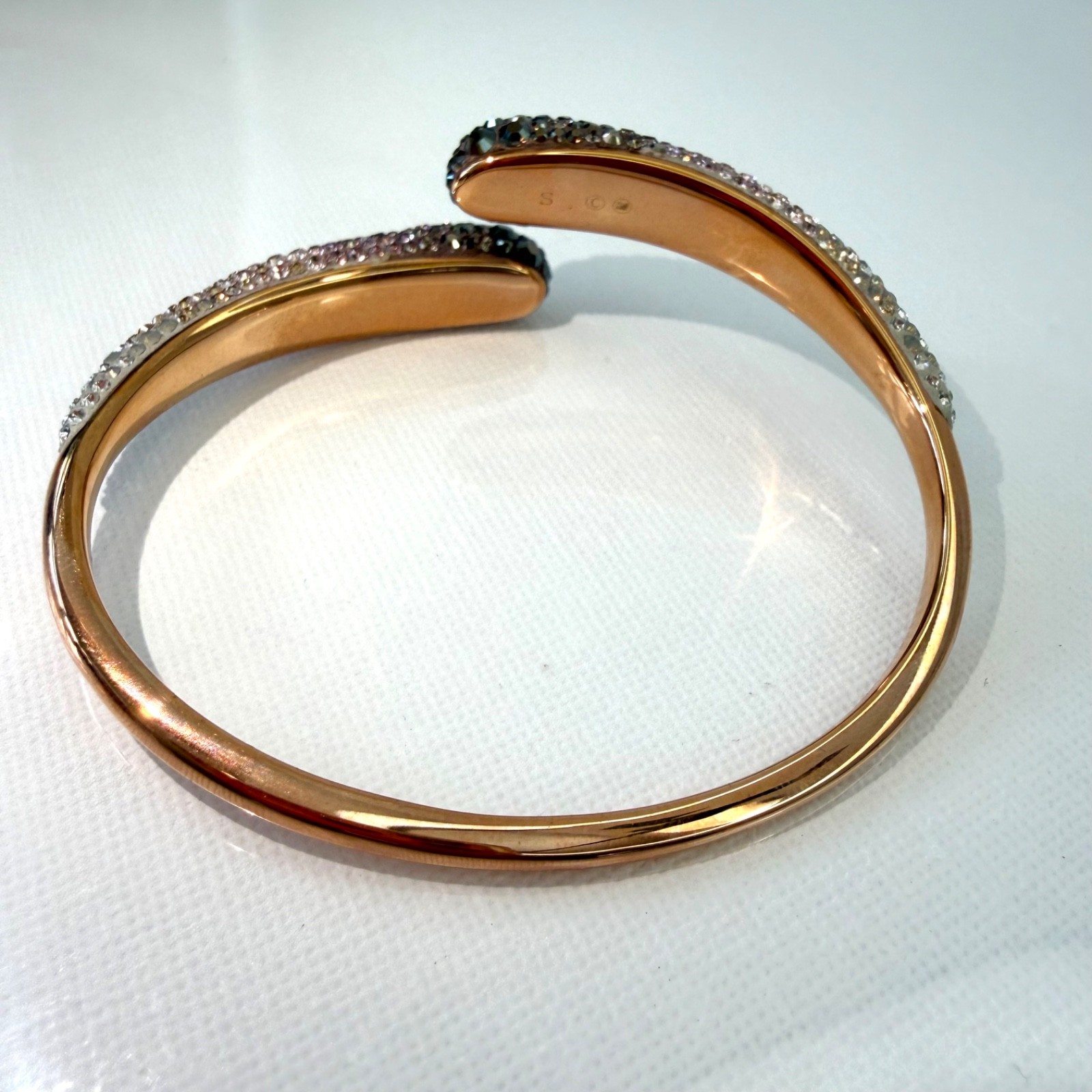 SWAROVSKI Sublima Bangle Bracelet Nude Crystal Rose Gold Small 1160662 New
