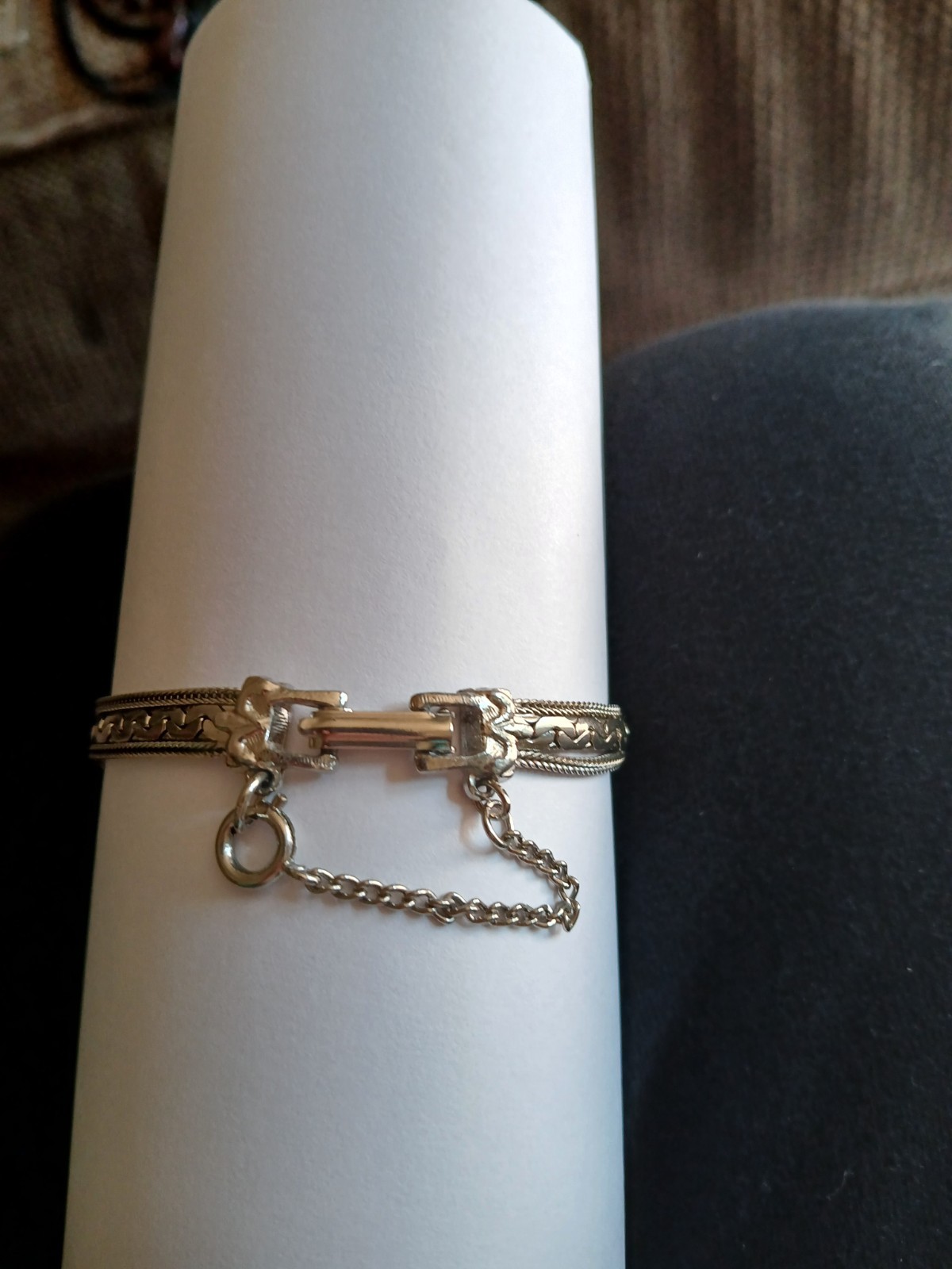 vintage goldette bracelet silver tone