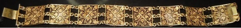 Magnificent Byzantine Medieval Style Bracelet – Gold Silver Filigree.