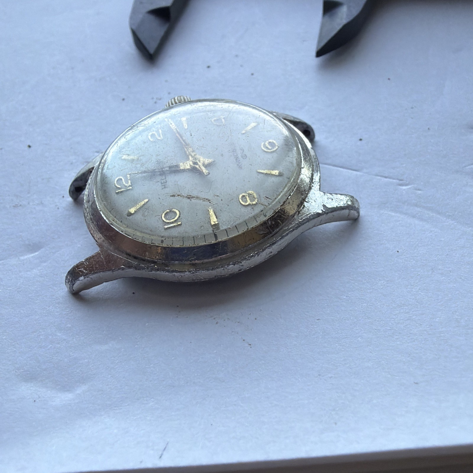 AV24 VTG Mechanical Wind Helbros Automatic Rare 32mm Mens Watch Repairs As Is**