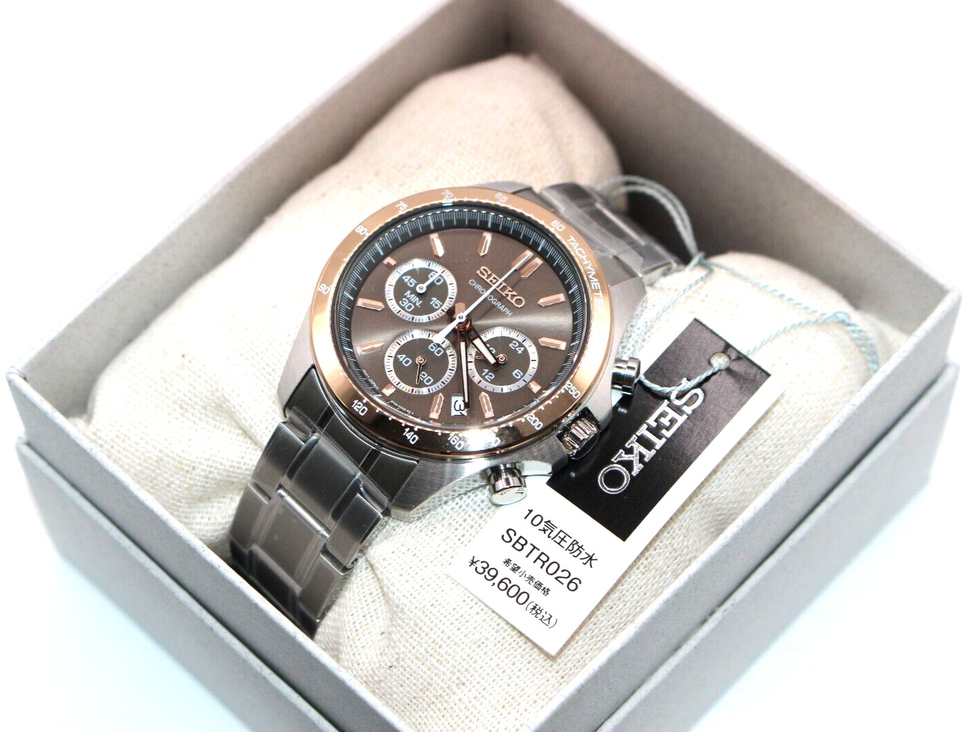 SEIKO SELECTION SBTR026 Watch Men’s Chronograph Pink Gold Authentic From Japan