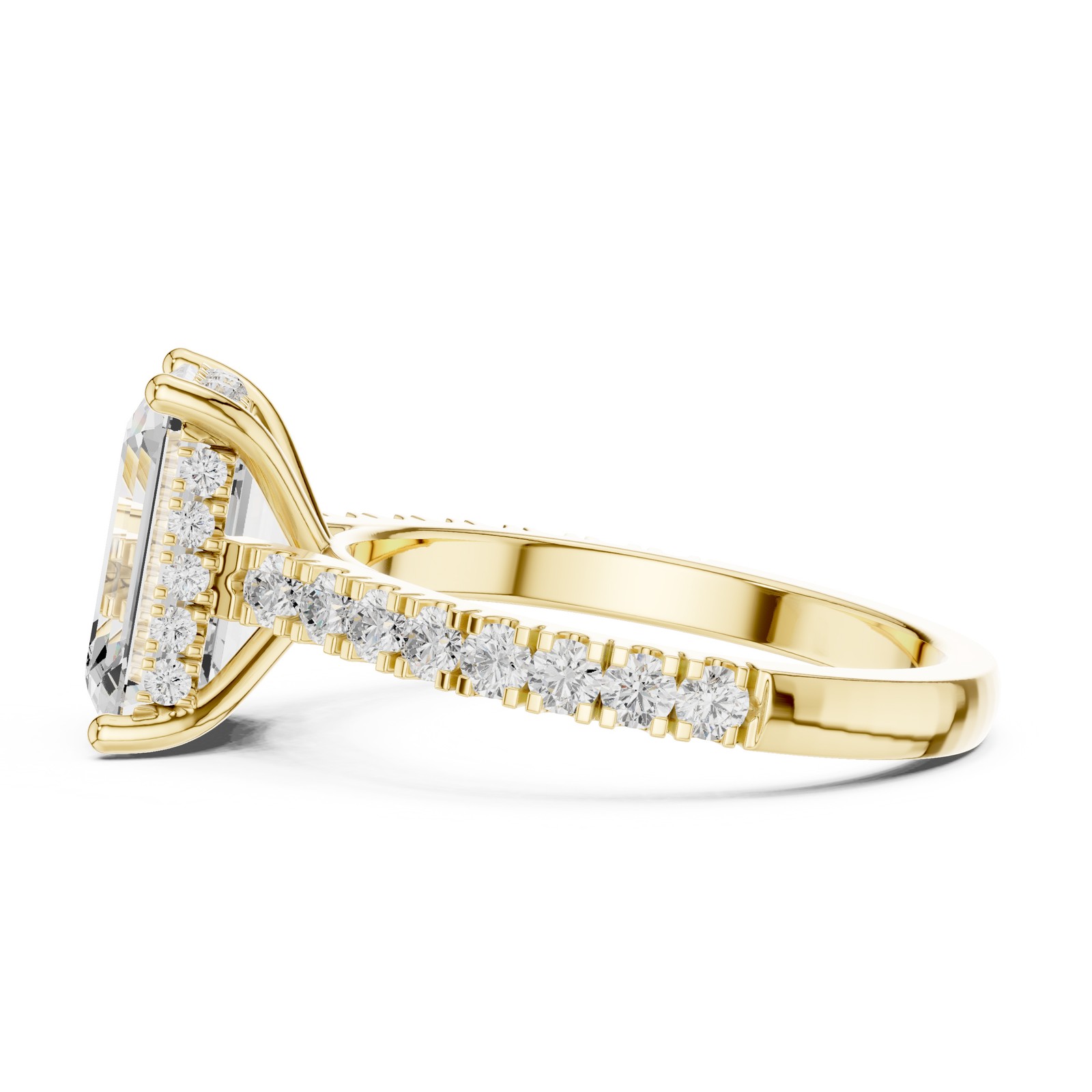 3.9 Ct Emerald Lab Grown Diamond Wedding Bridal Jewellery Ring 14k Gold Over