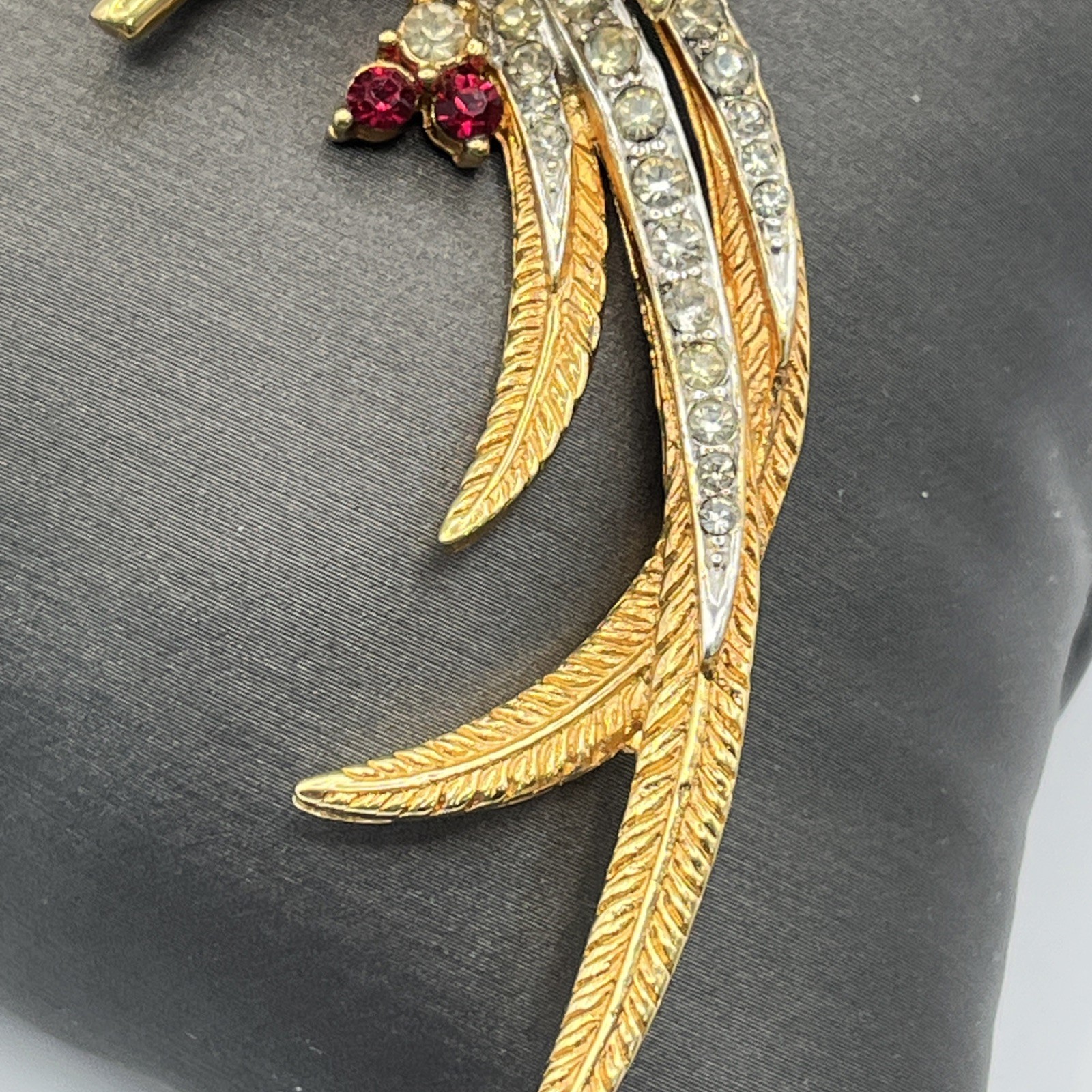 Vintage Marcel Boucher Brooch Bird of Paradise Brooch Gold Tone Plated 4″