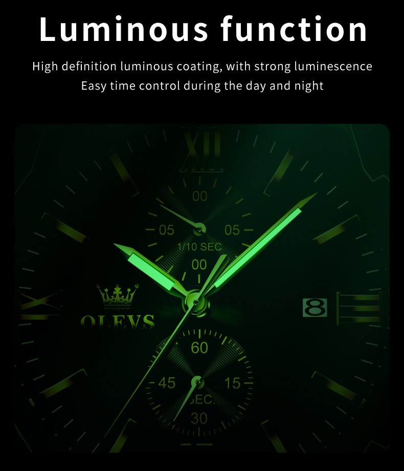 OLEVS 2886 Luminous Multifunctional Male Popular Steel Classic Quartz Watch